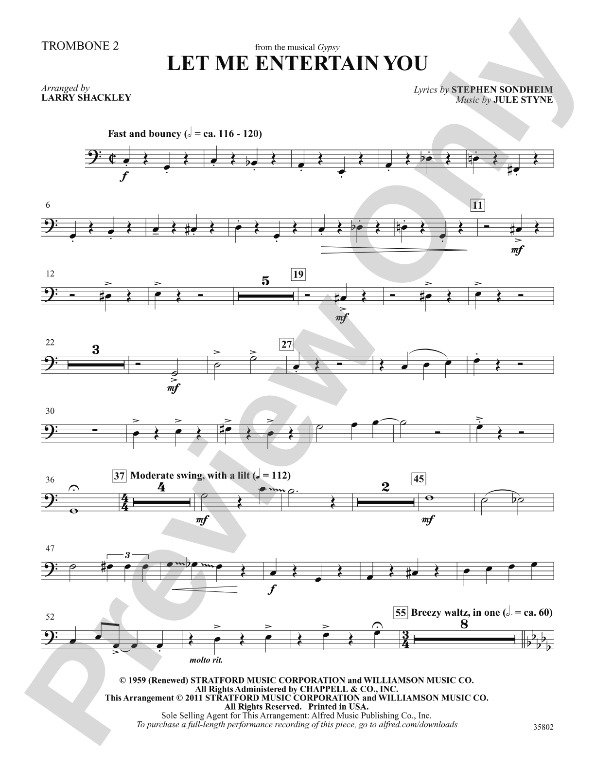 Let Me Entertain You (from Gypsy): 2nd Trombone: Choral SoundPax