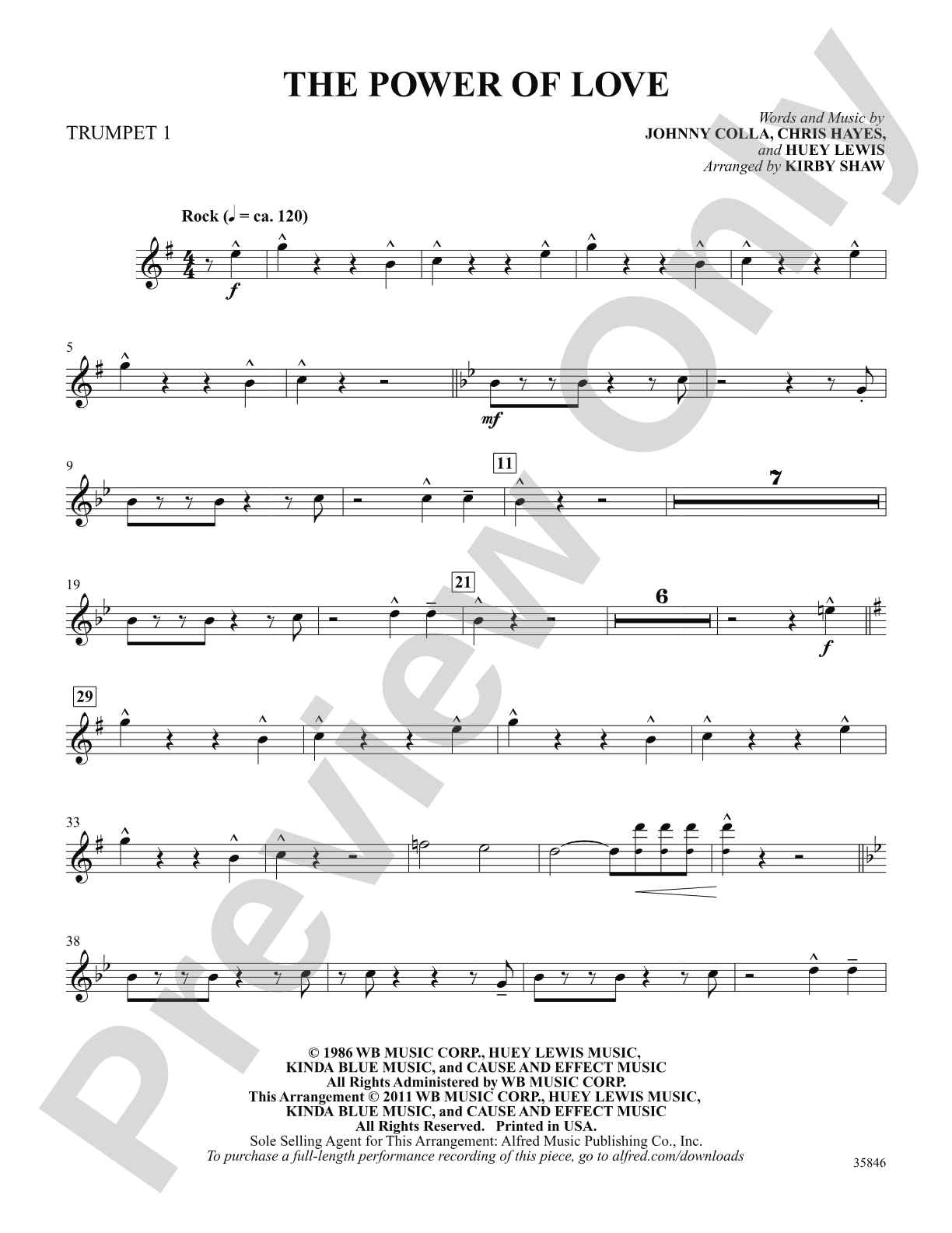 The Power of Love: 1st B-flat Trumpet: Choral SoundPax