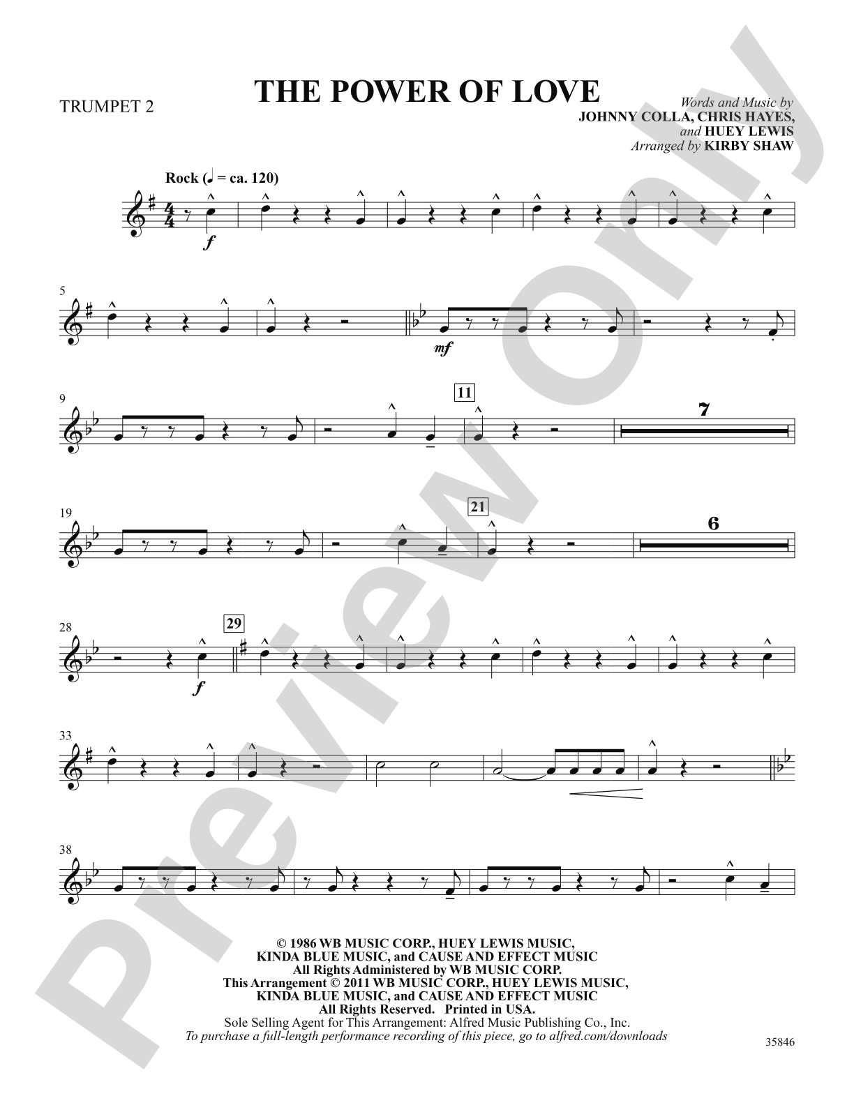 The Power of Love: 2nd B-flat Trumpet: Choral SoundPax