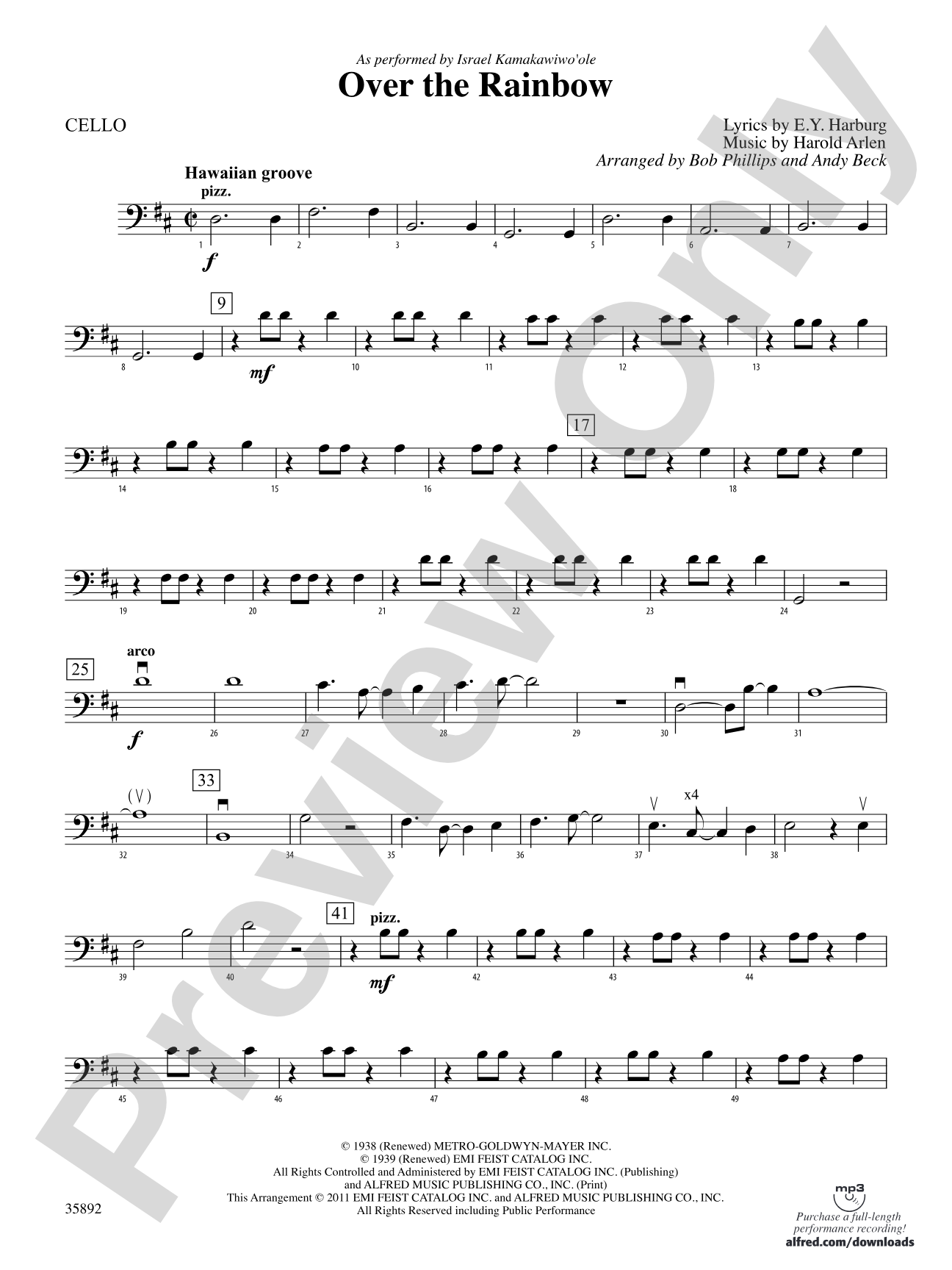 Over the Rainbow: Cello