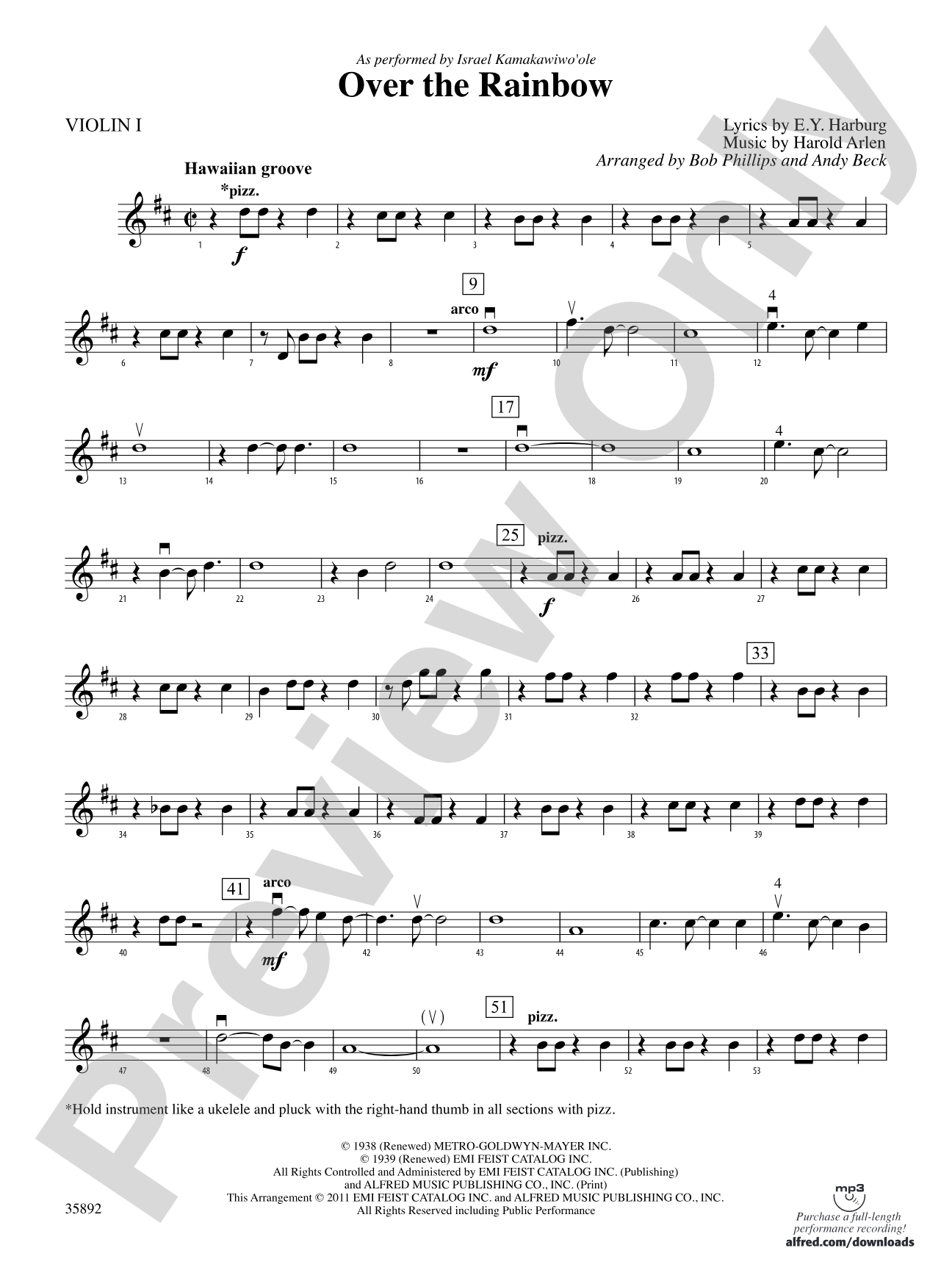 Over the Rainbow: 1st Violin