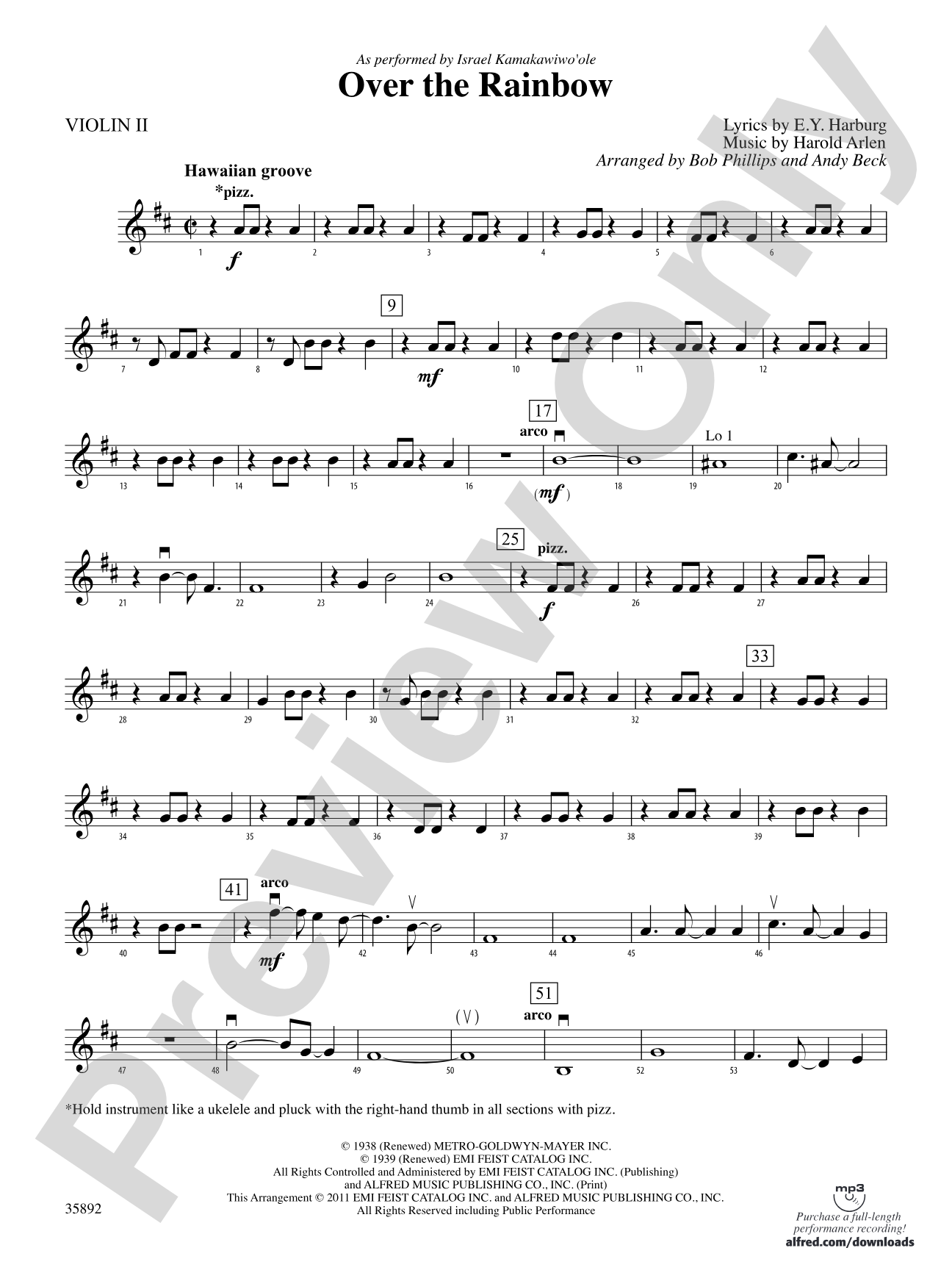 Over the Rainbow: 2nd Violin
