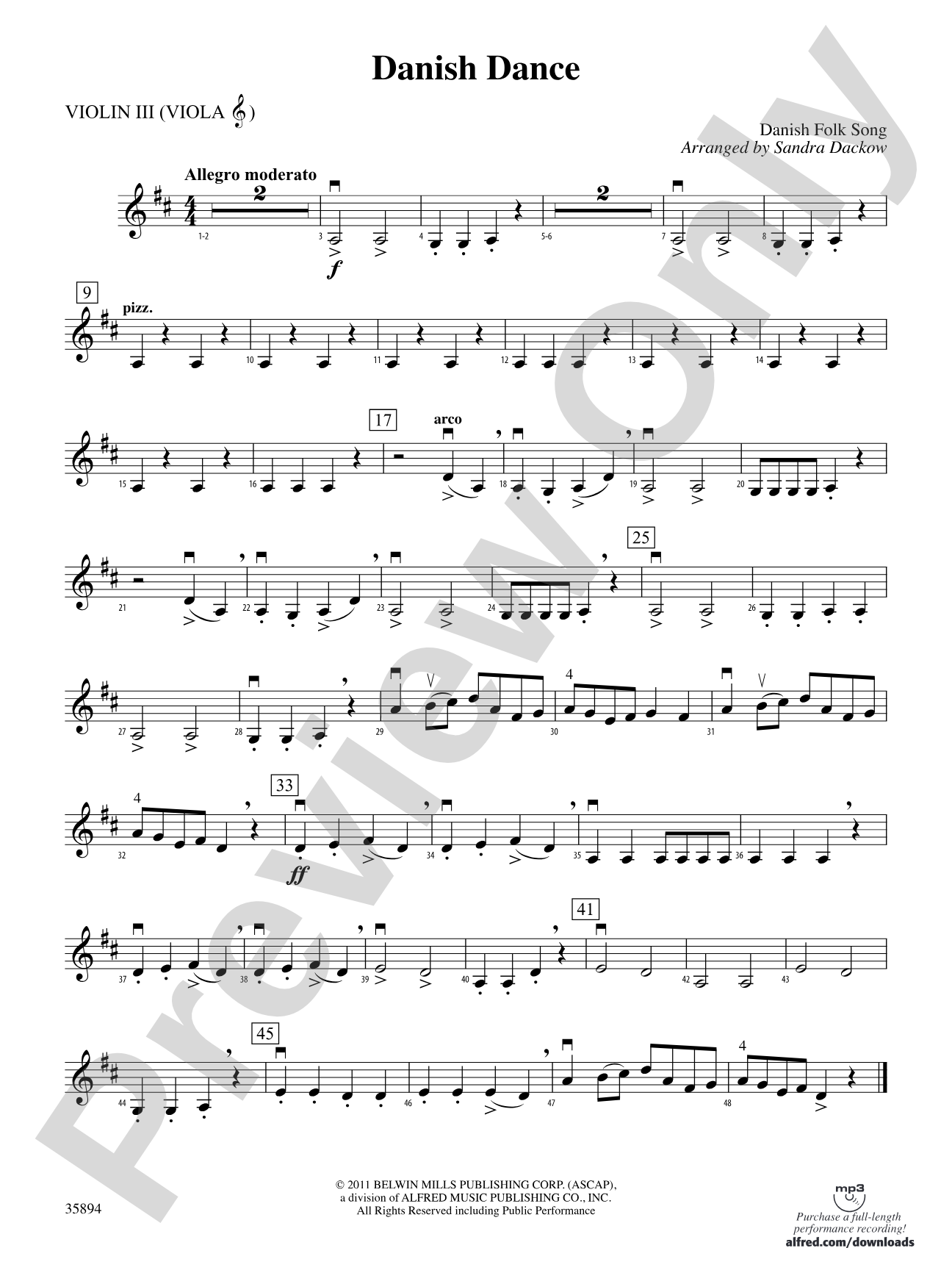 Danish Dance: 3rd Violin (Viola [TC])