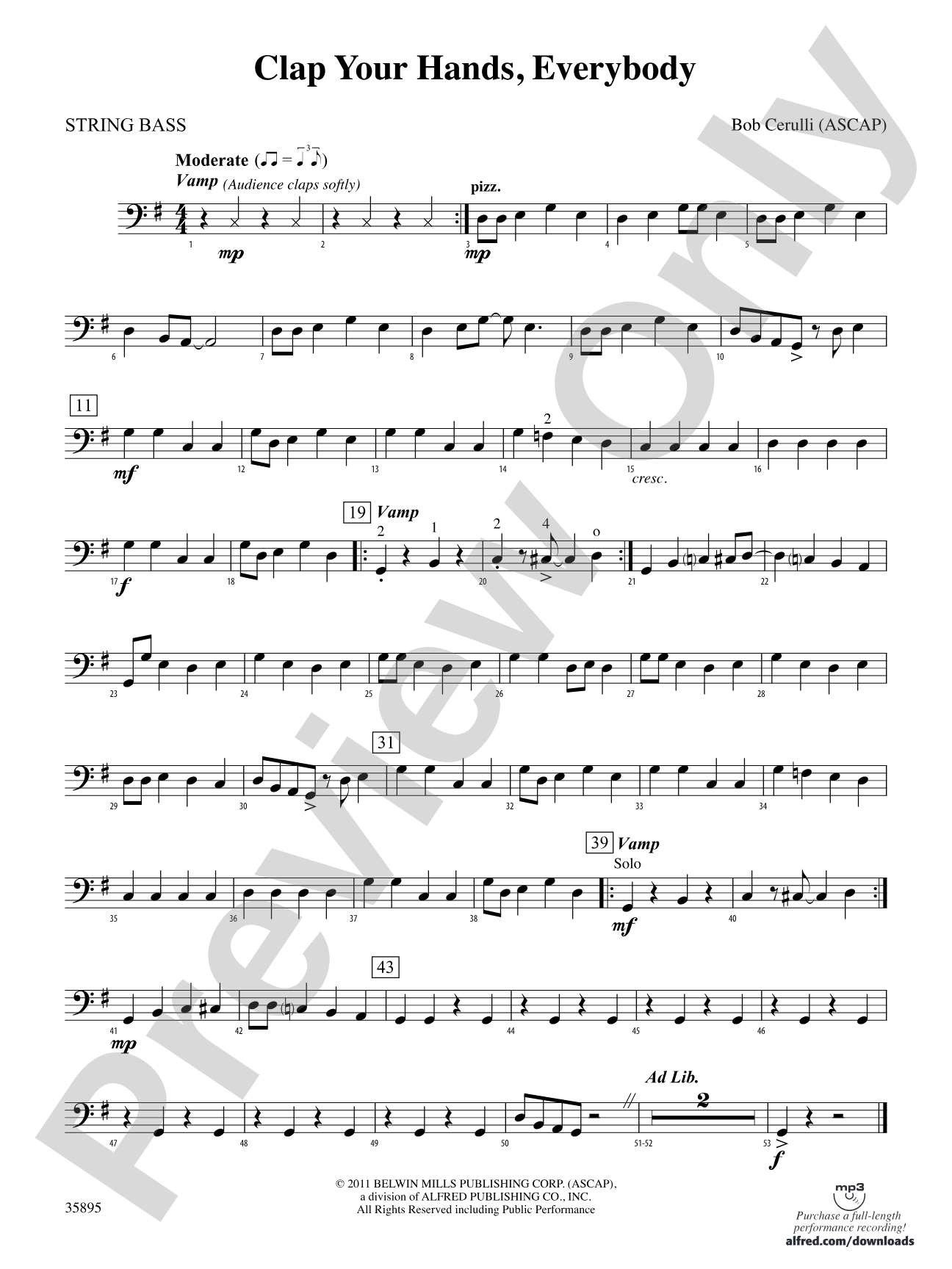 Clap Your Hands, Everybody: String Bass