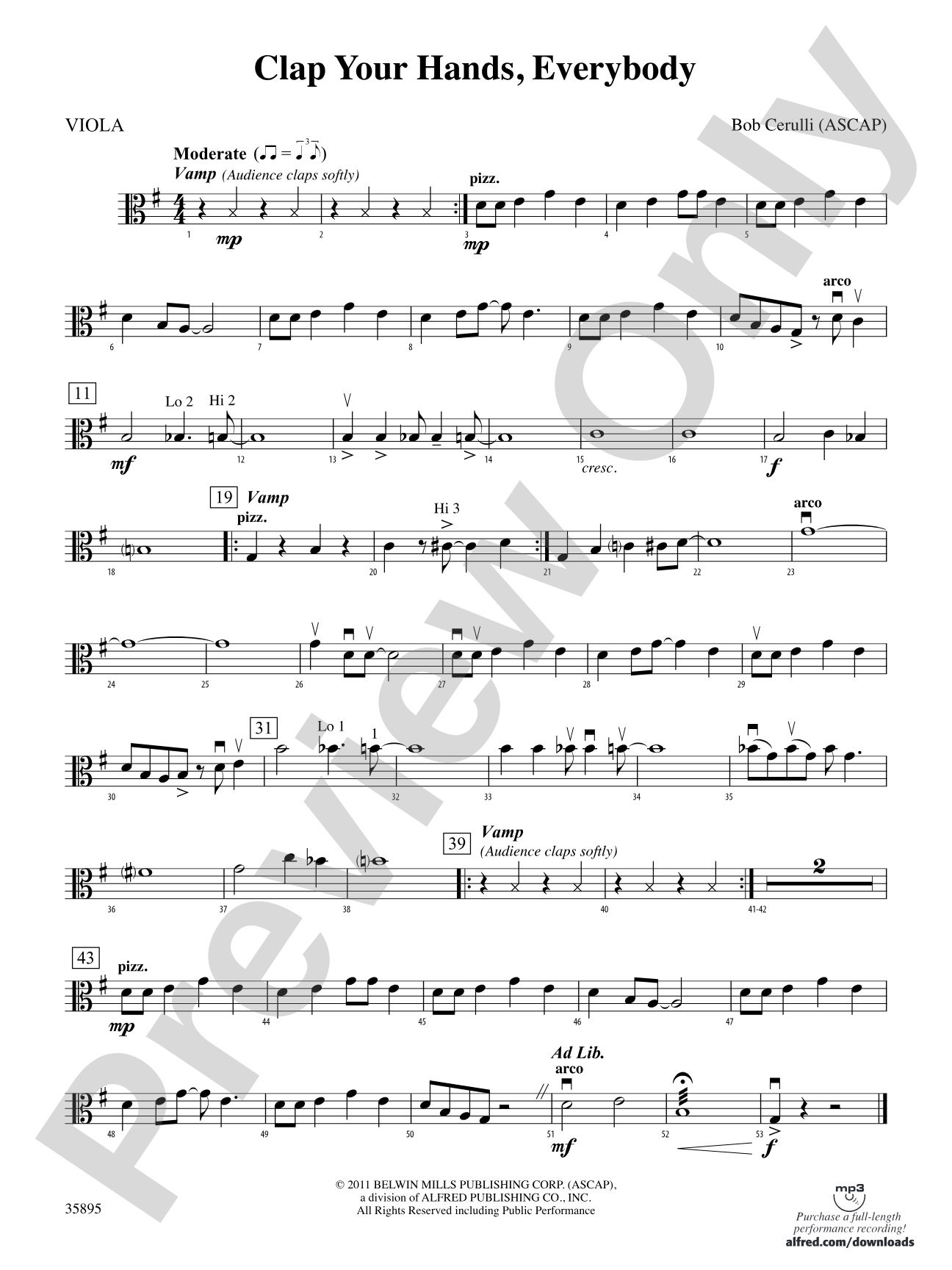 Clap Your Hands, Everybody: Viola