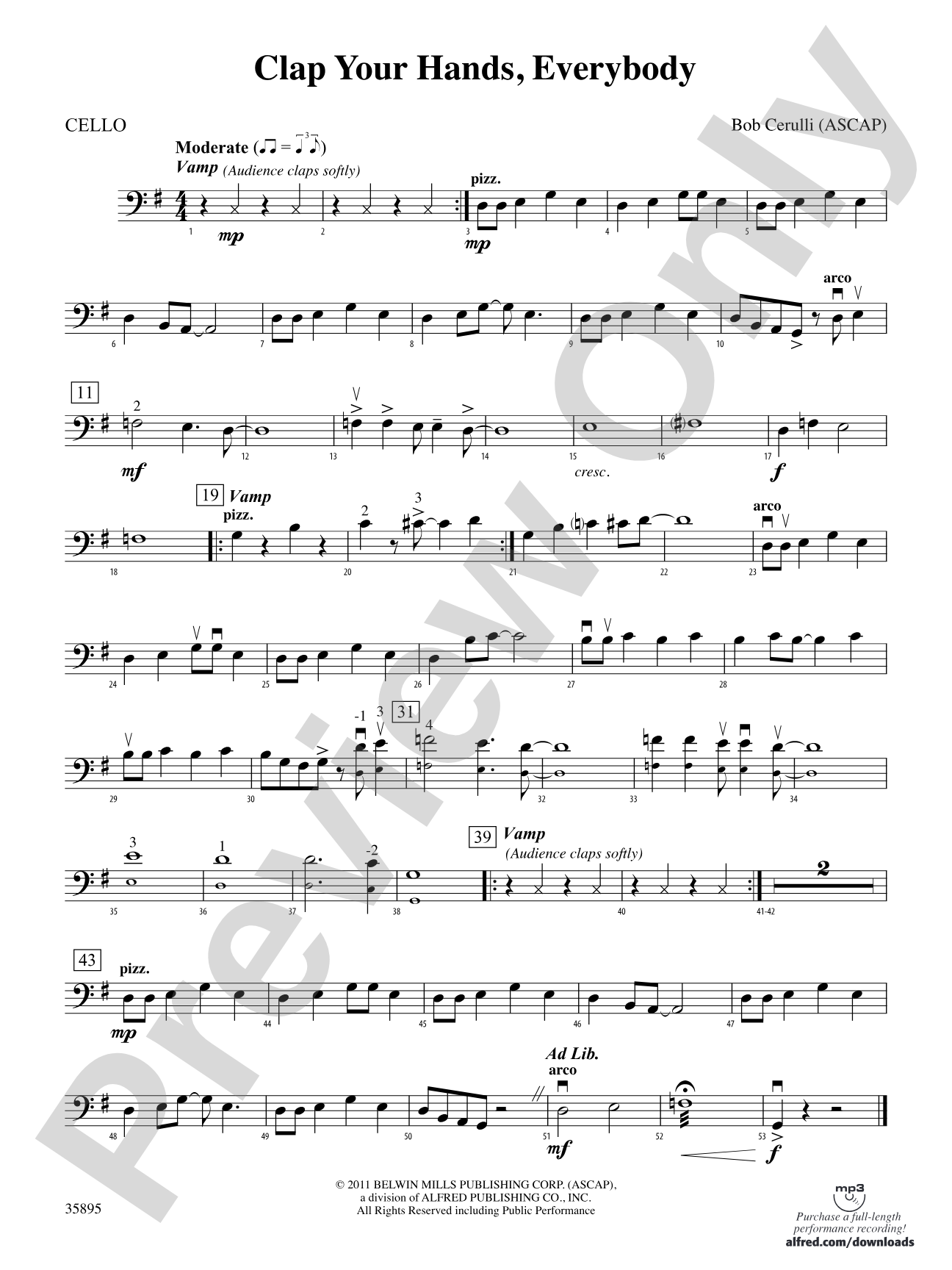 Clap Your Hands, Everybody: Cello