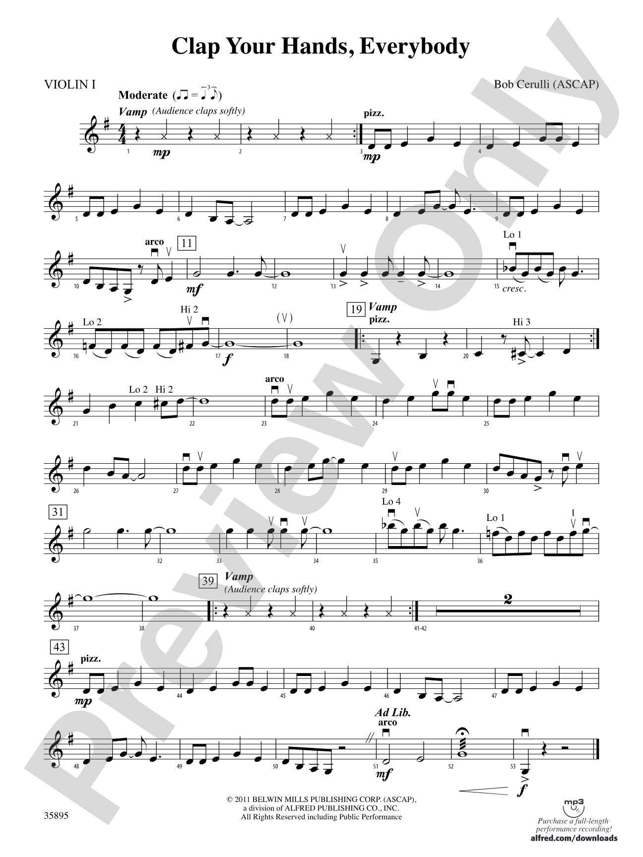 Clap Your Hands, Everybody: 1st Violin