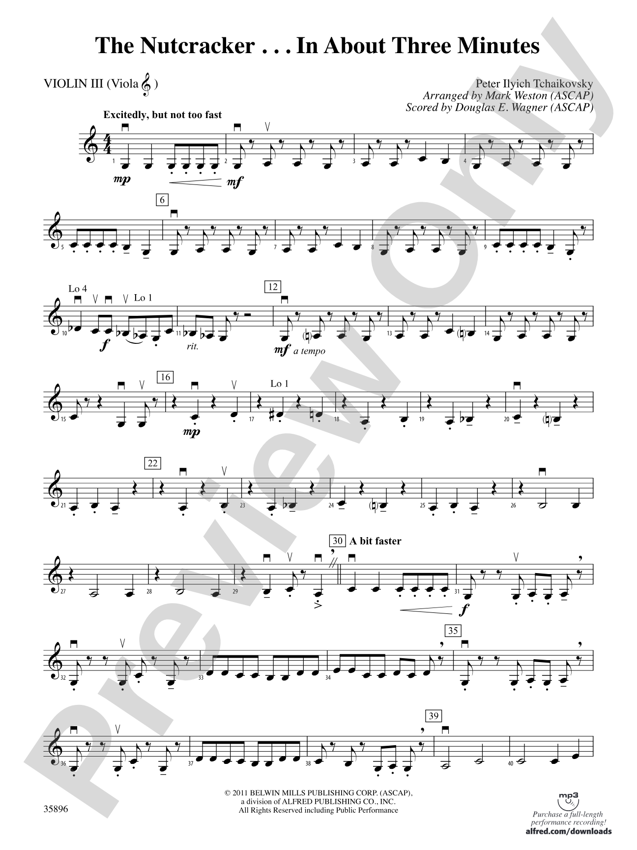 The Nutcracker... In About Three Minutes: 3rd Violin (Viola [TC])