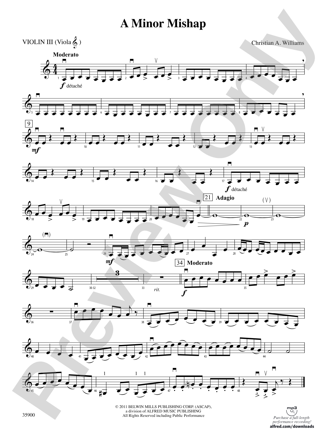 A Minor Mishap: 3rd Violin (Viola [TC])