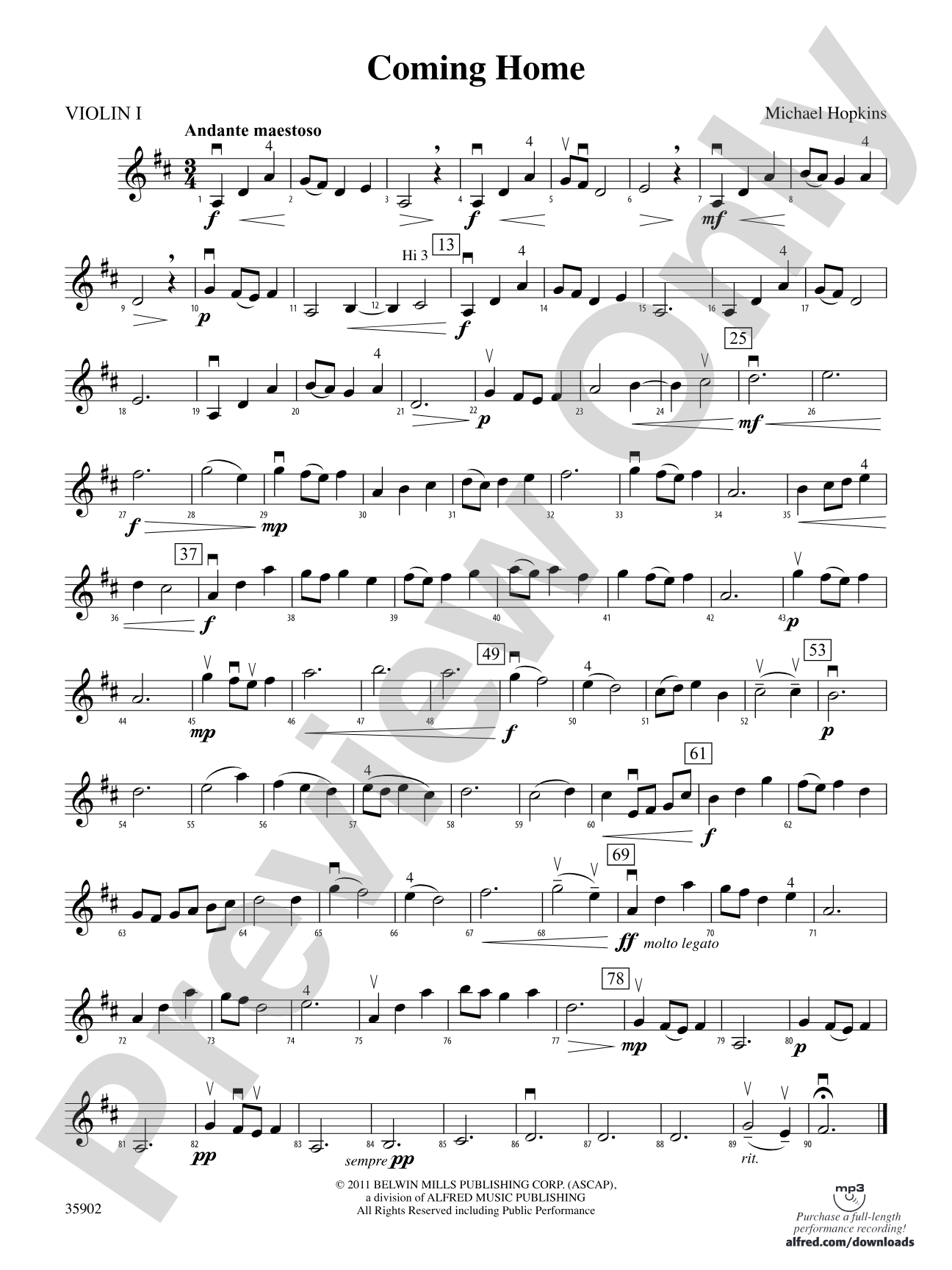 Coming Home: 1st Violin