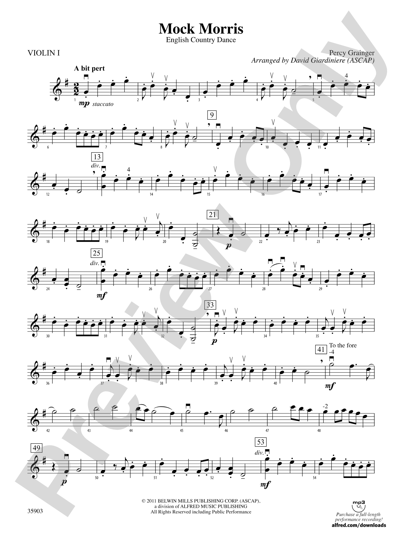 Mock Morris: 1st Violin