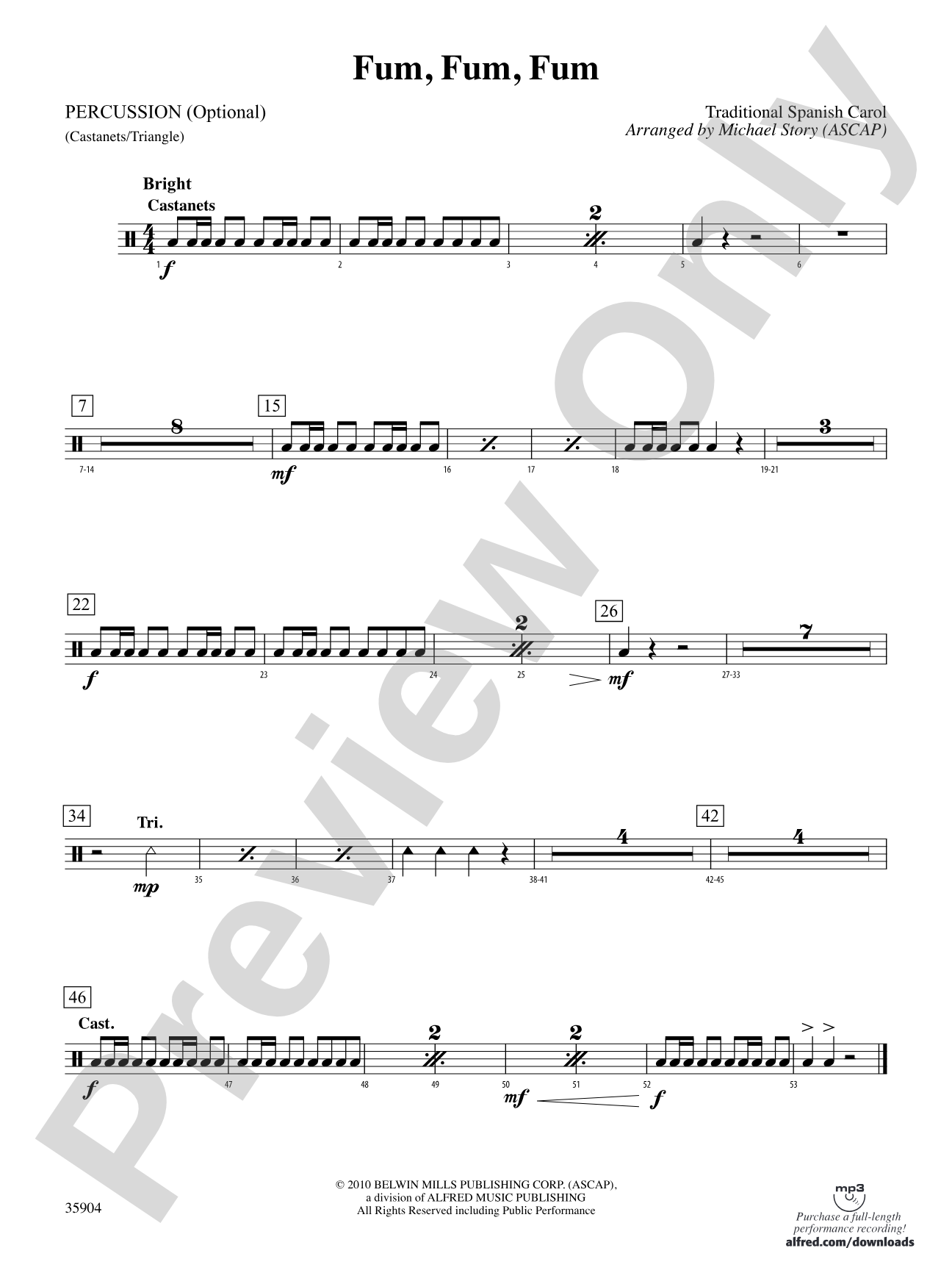 Fum, Fum, Fum: 1st Percussion