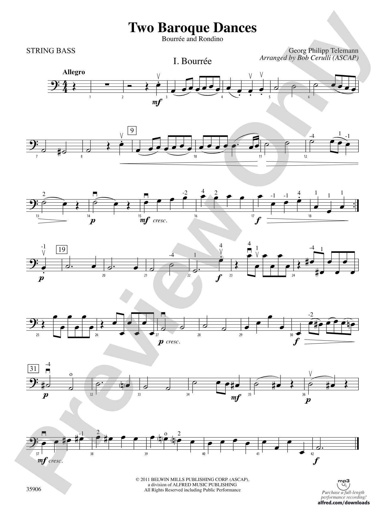 Two Baroque Dances: String Bass