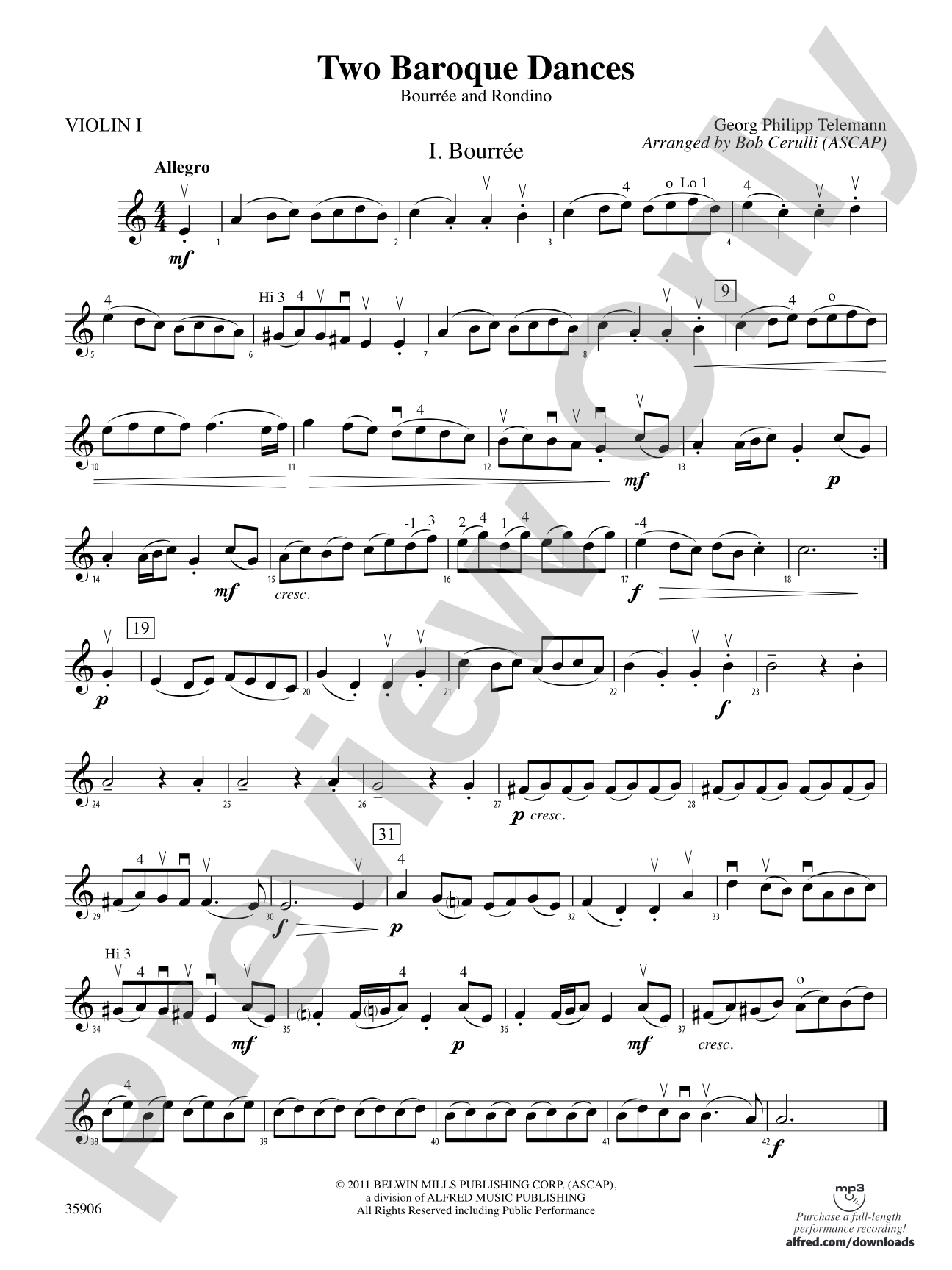 Two Baroque Dances: 1st Violin