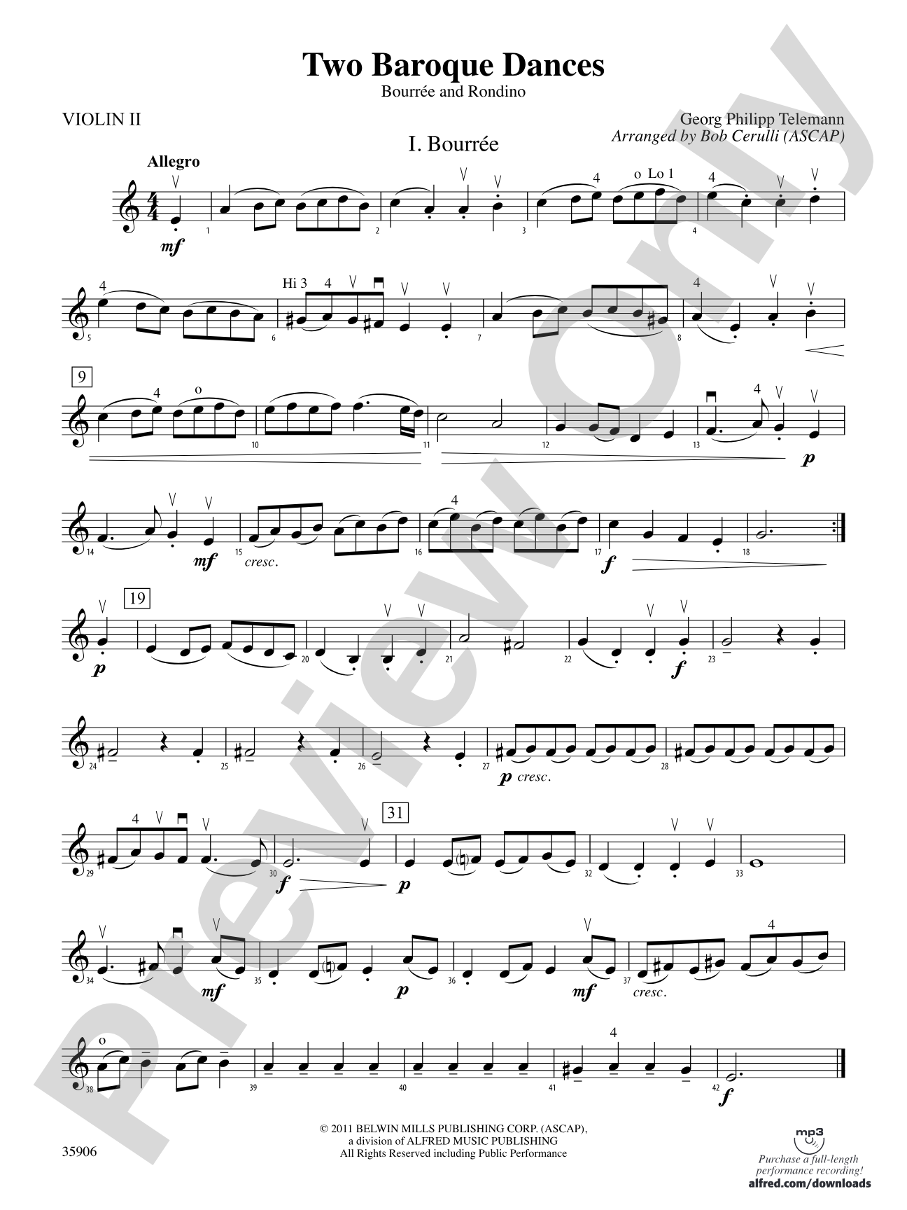 Two Baroque Dances: 2nd Violin