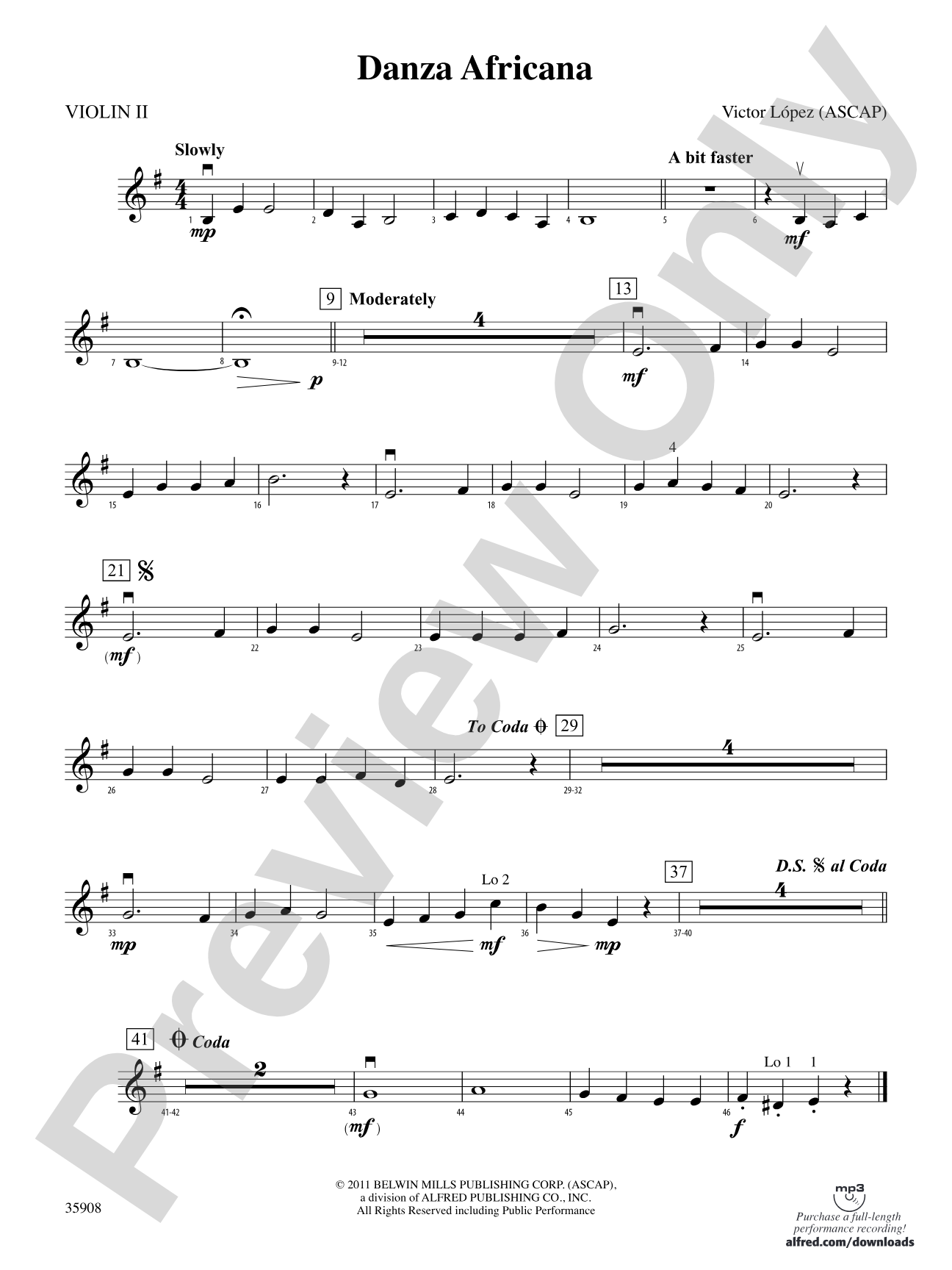 Danza Africana: 2nd Violin