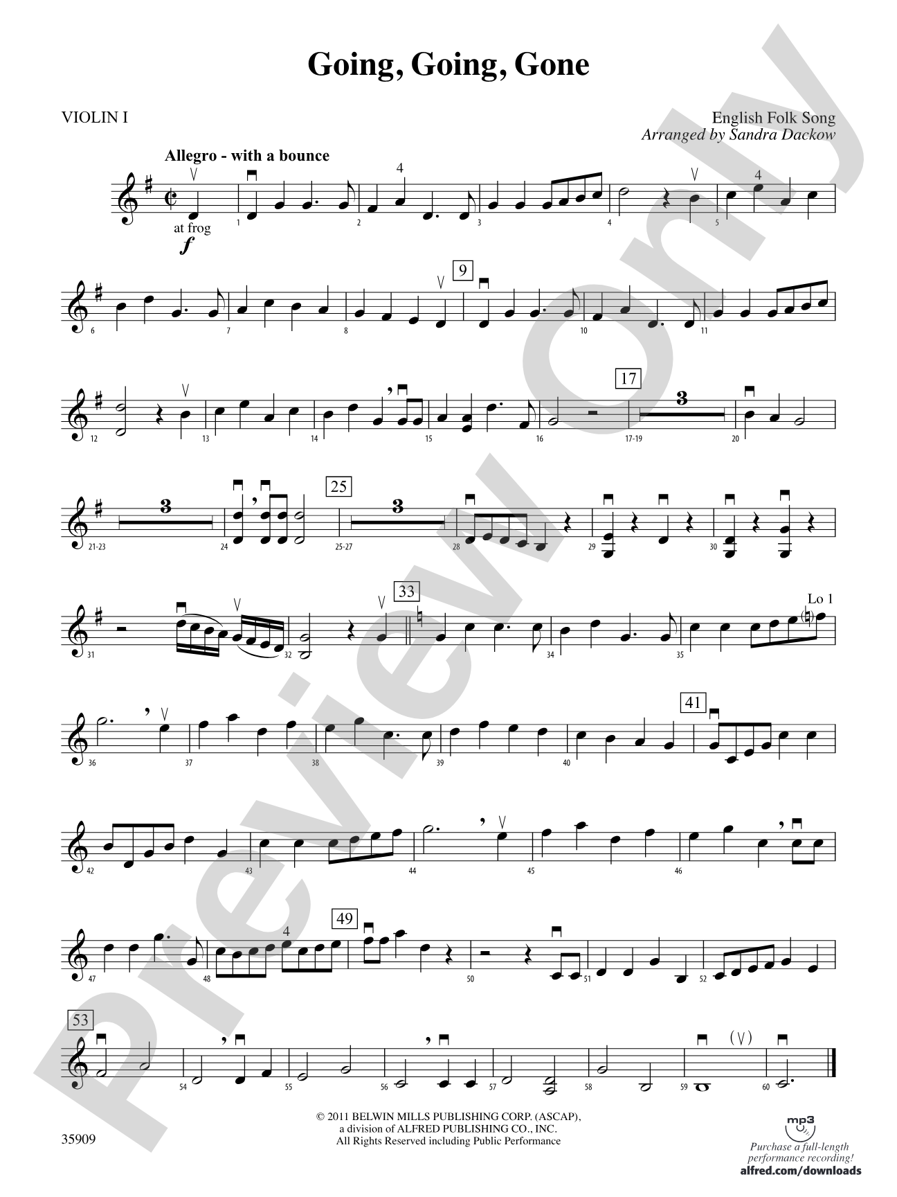 Going, Going, Gone: 1st Violin