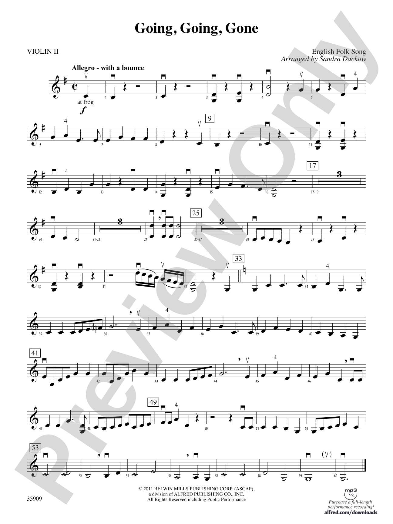 Going, Going, Gone: 2nd Violin