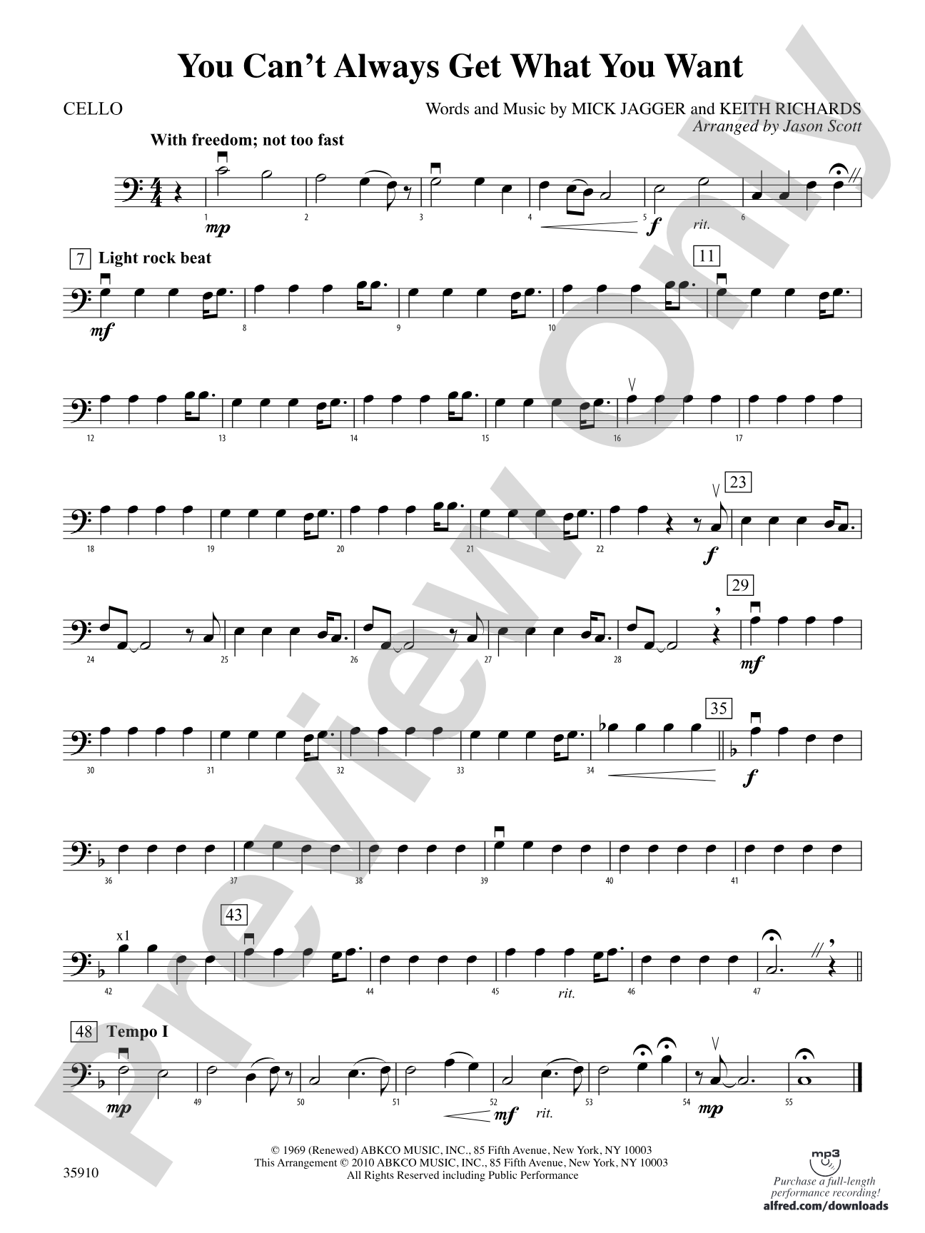 You Can't Always Get What You Want: Cello