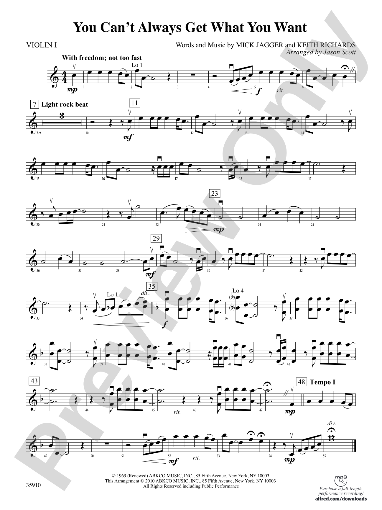 You Can't Always Get What You Want: 1st Violin
