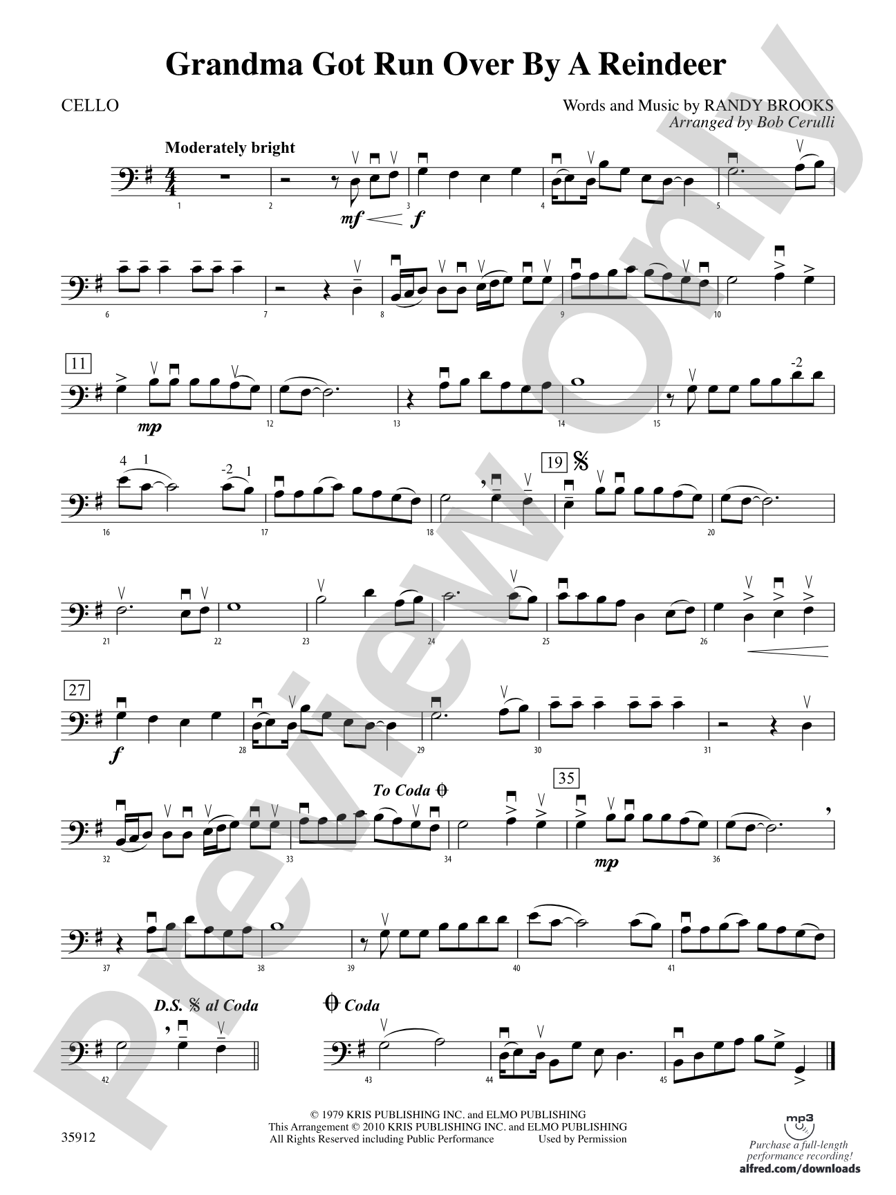 Grandma Got Run Over by a Reindeer: Cello