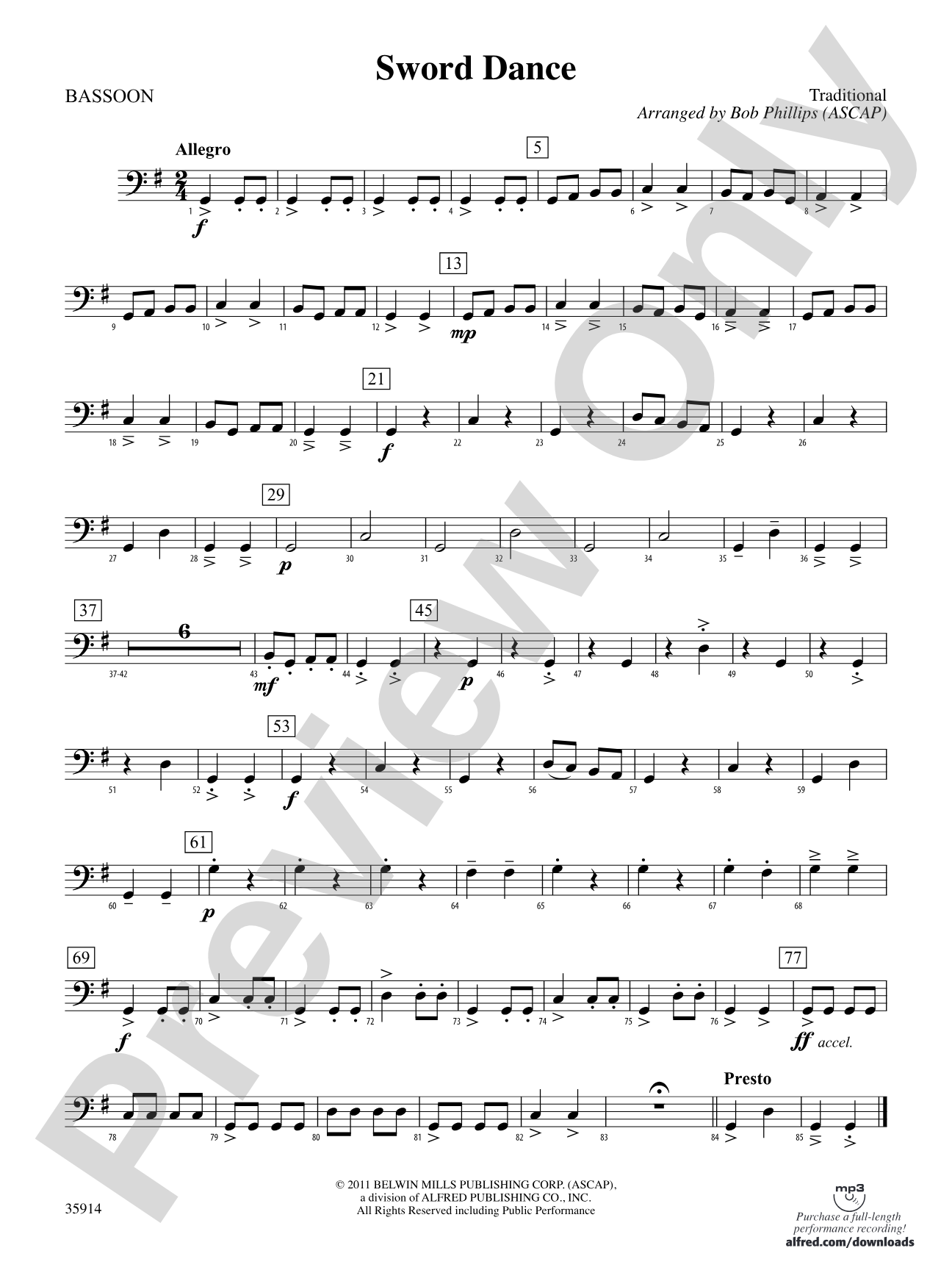 Sword Dance: Bassoon
