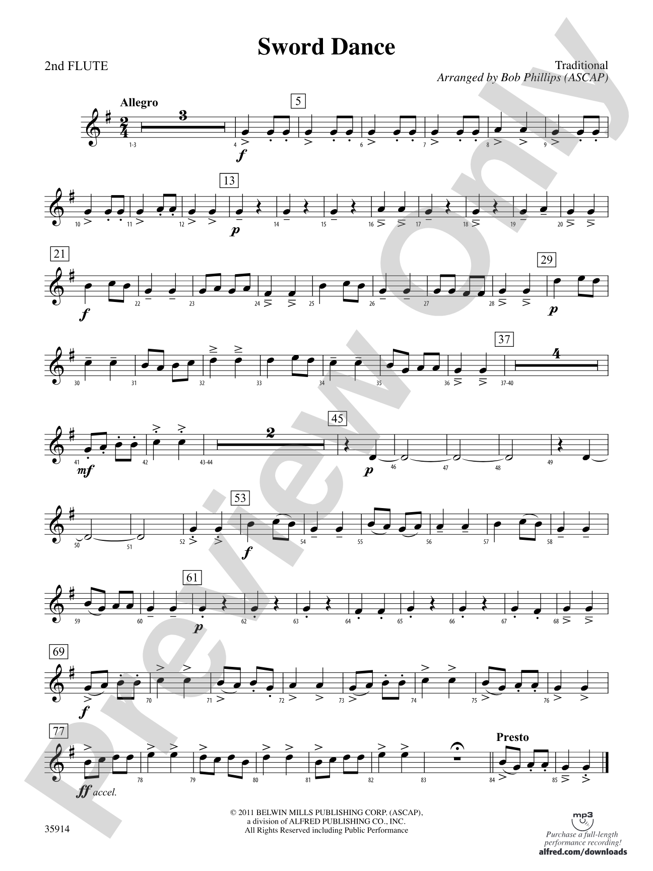 Sword Dance: 2nd Flute