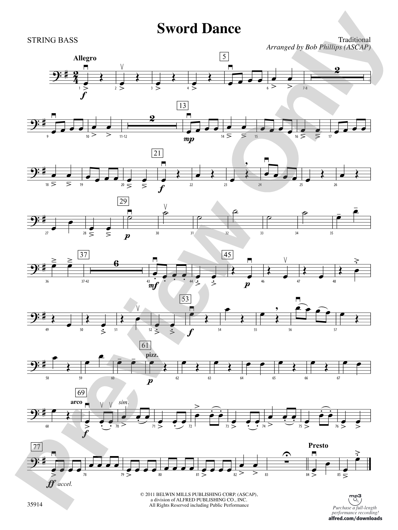 Sword Dance: String Bass