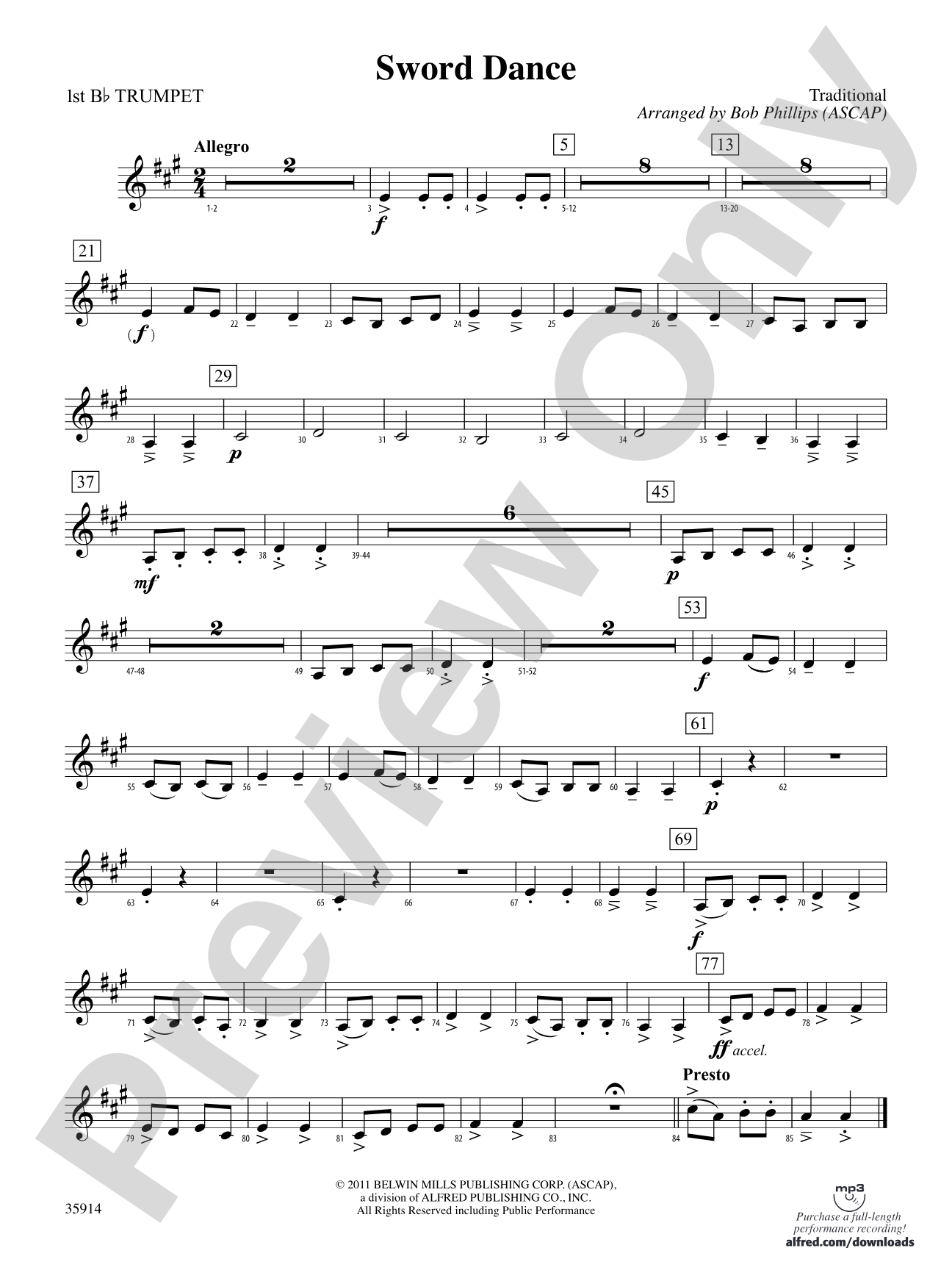 Sword Dance: 1st B-flat Trumpet