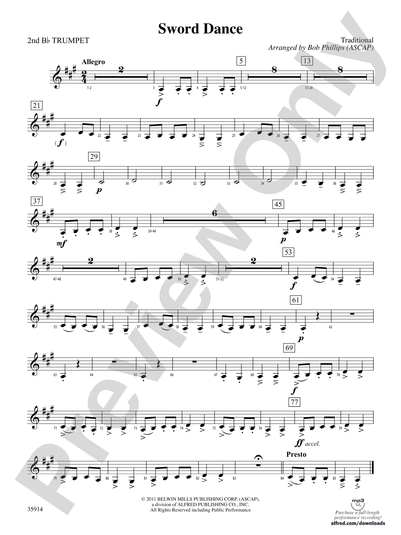 Sword Dance: 2nd B-flat Trumpet