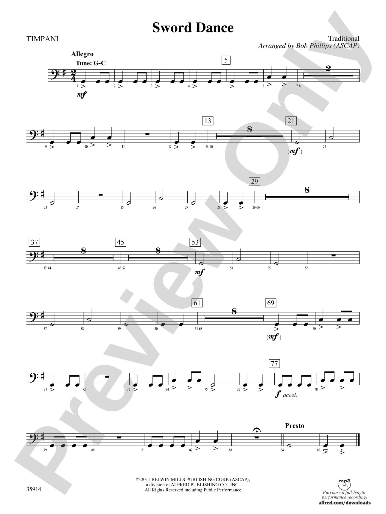 Sword Dance: Timpani