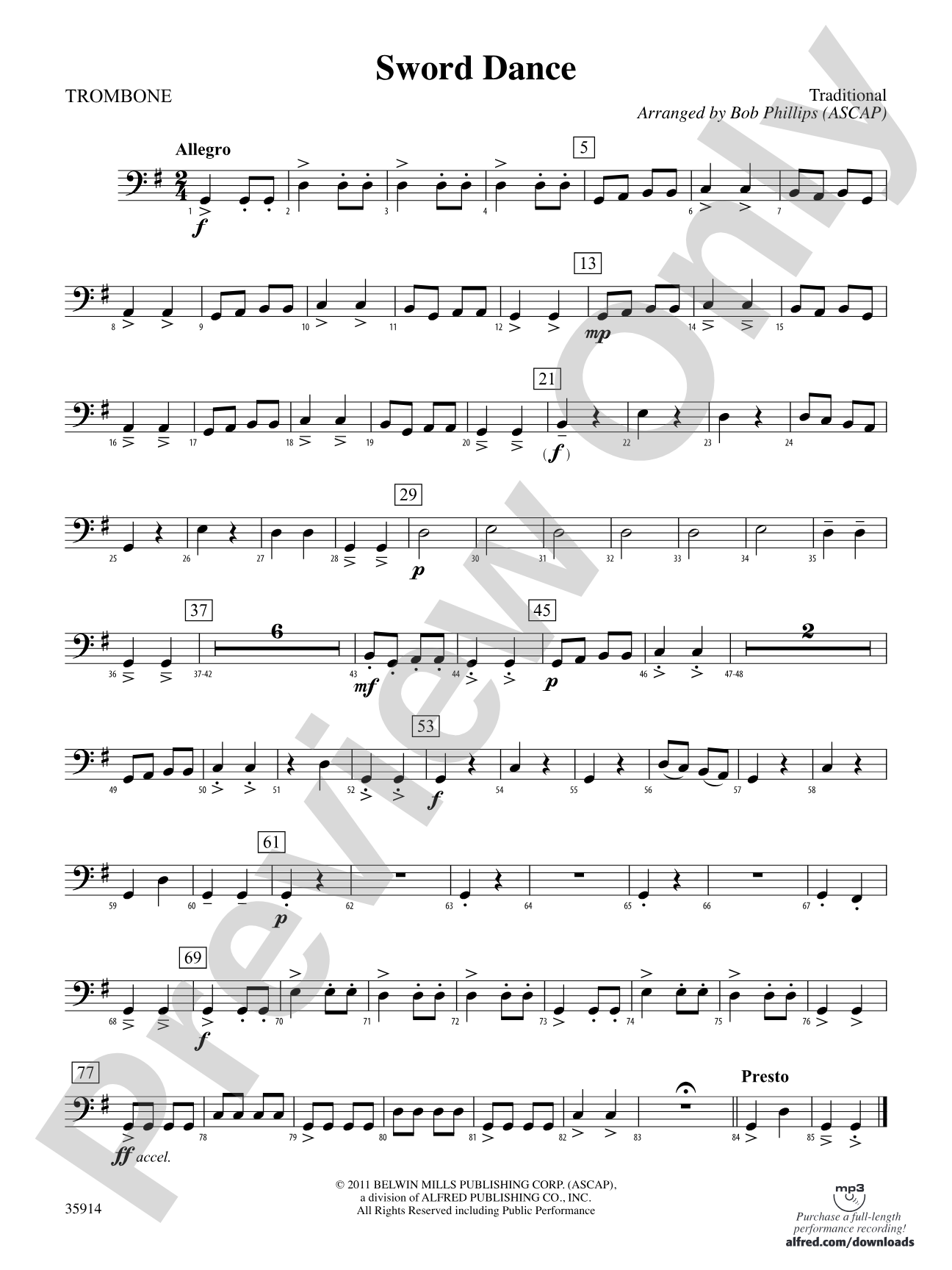 Sword Dance: 1st Trombone