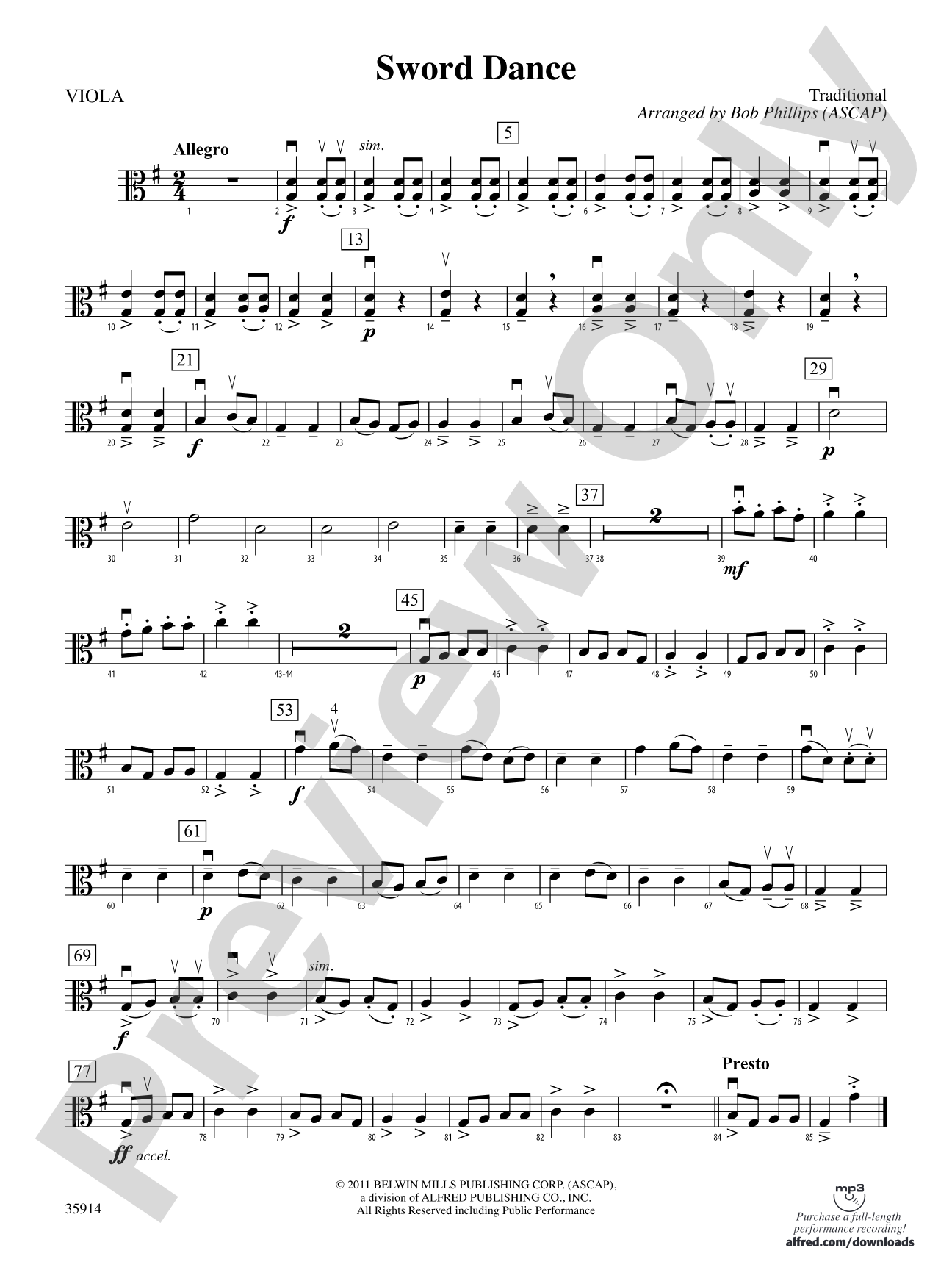 Sword Dance: Viola