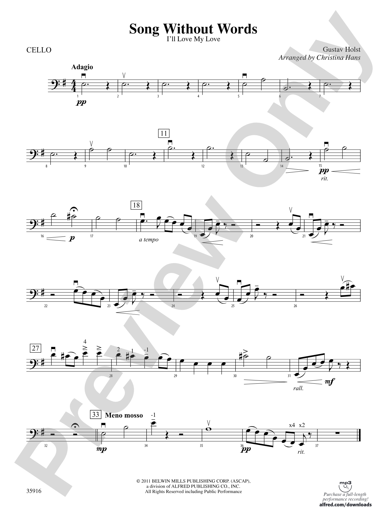 Song Without Words: Cello