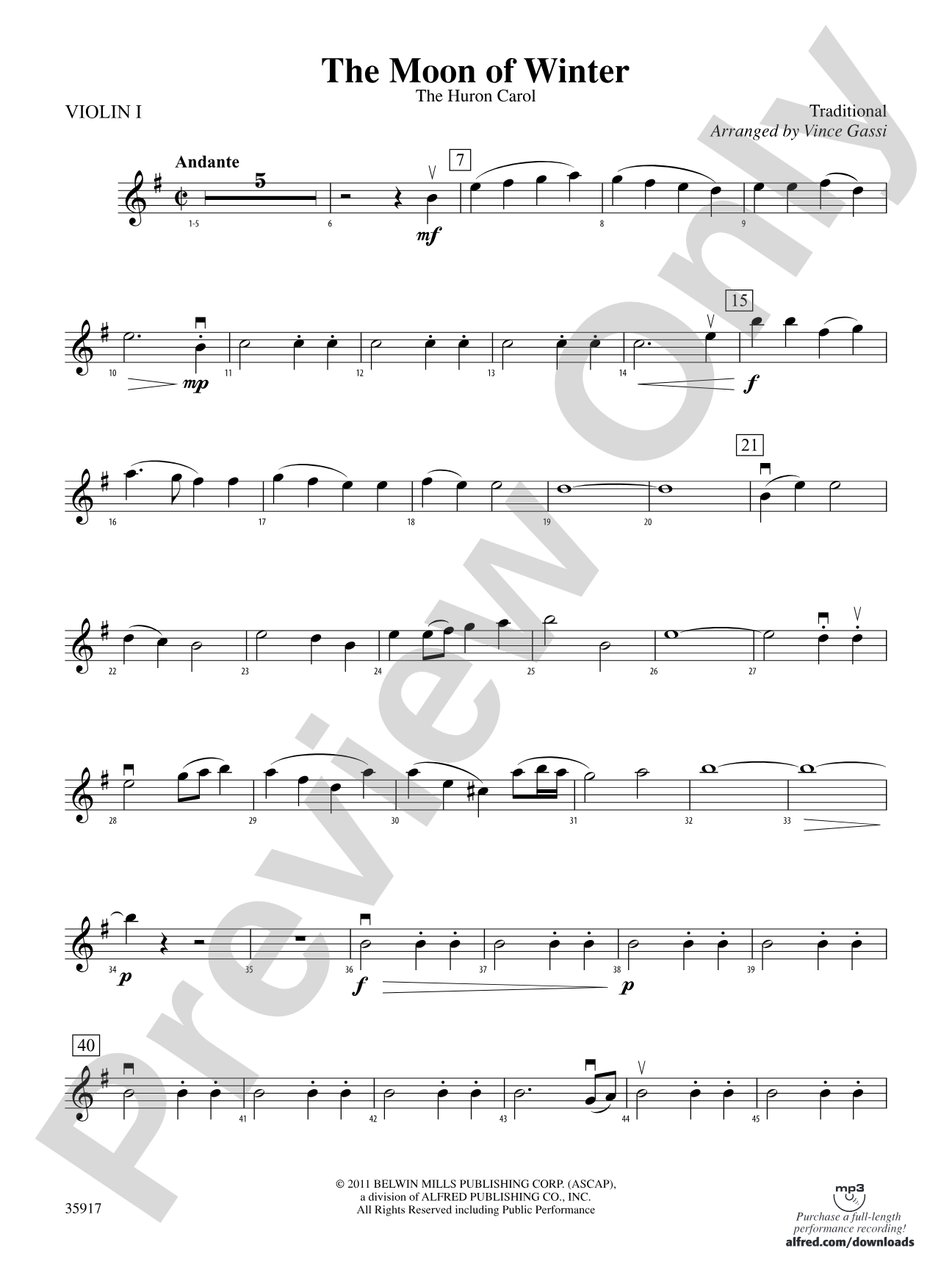 The Moon of Winter: 1st Violin