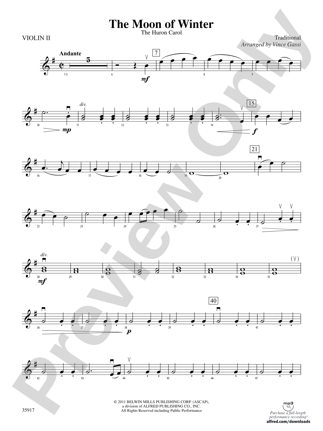 The Moon of Winter: 2nd Violin