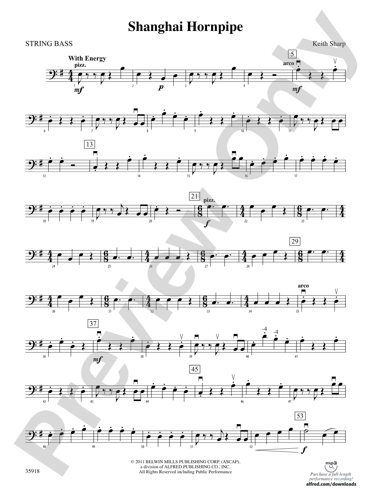 Shanghai Hornpipe: String Bass
