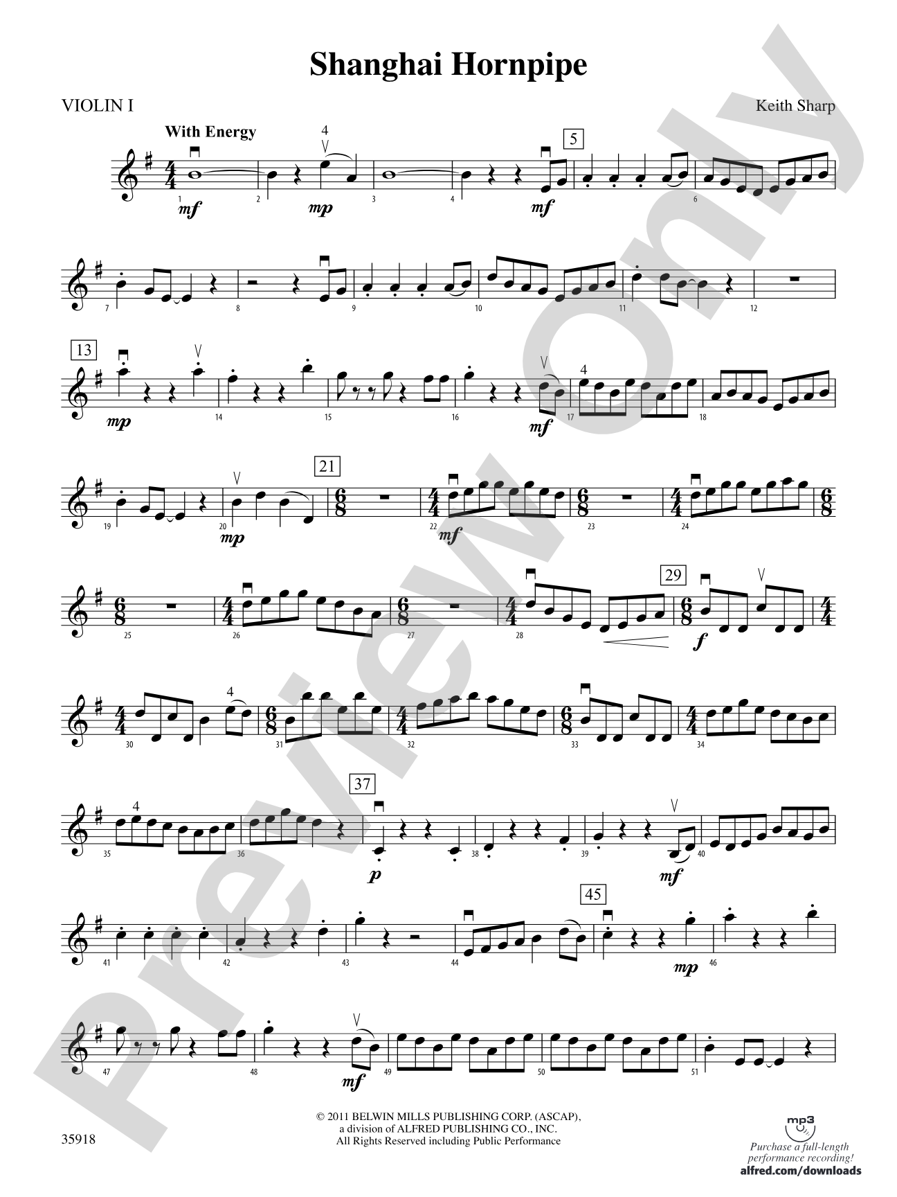 Shanghai Hornpipe: 1st Violin