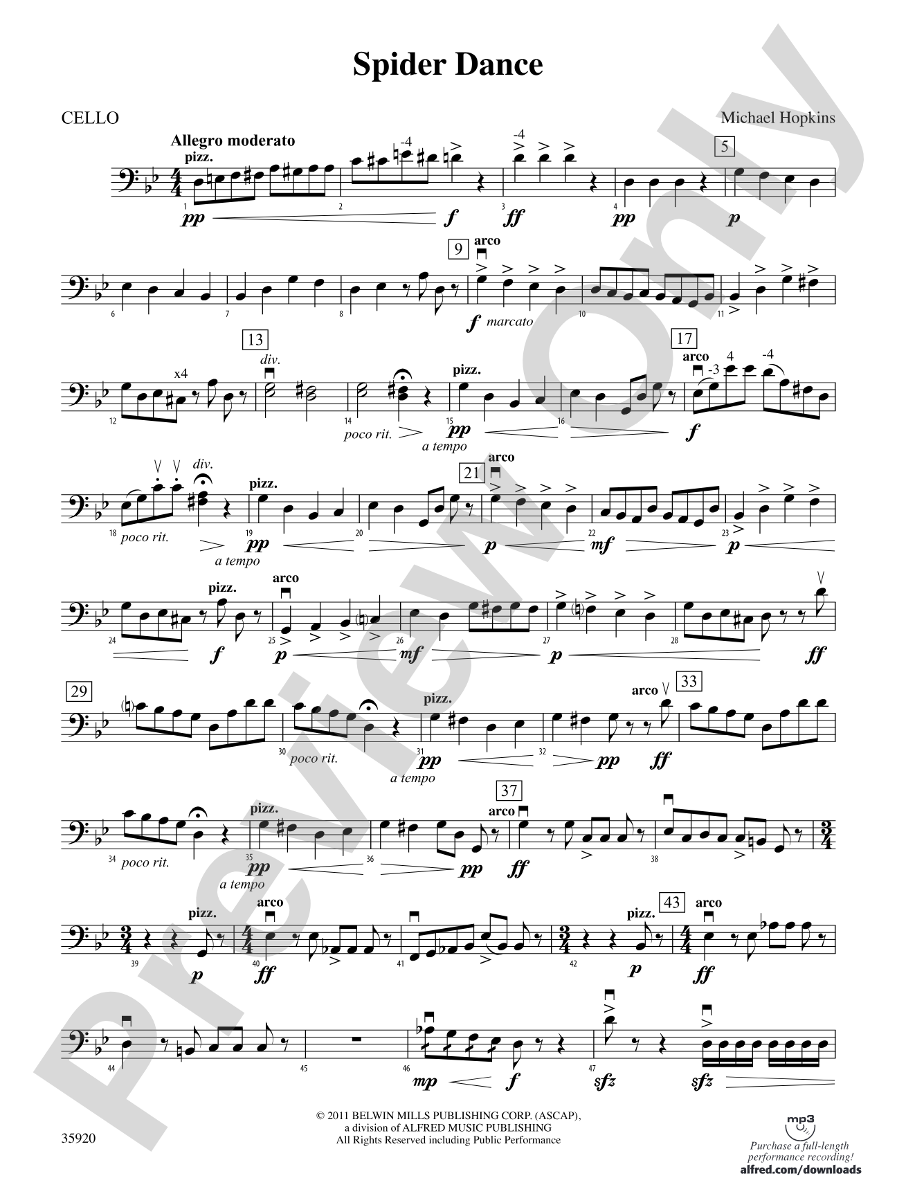 Spider Dance: Cello