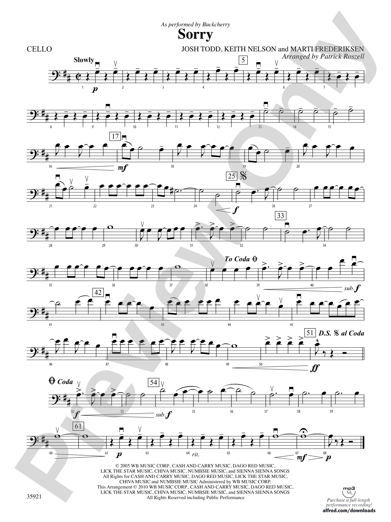 Sorry: Cello