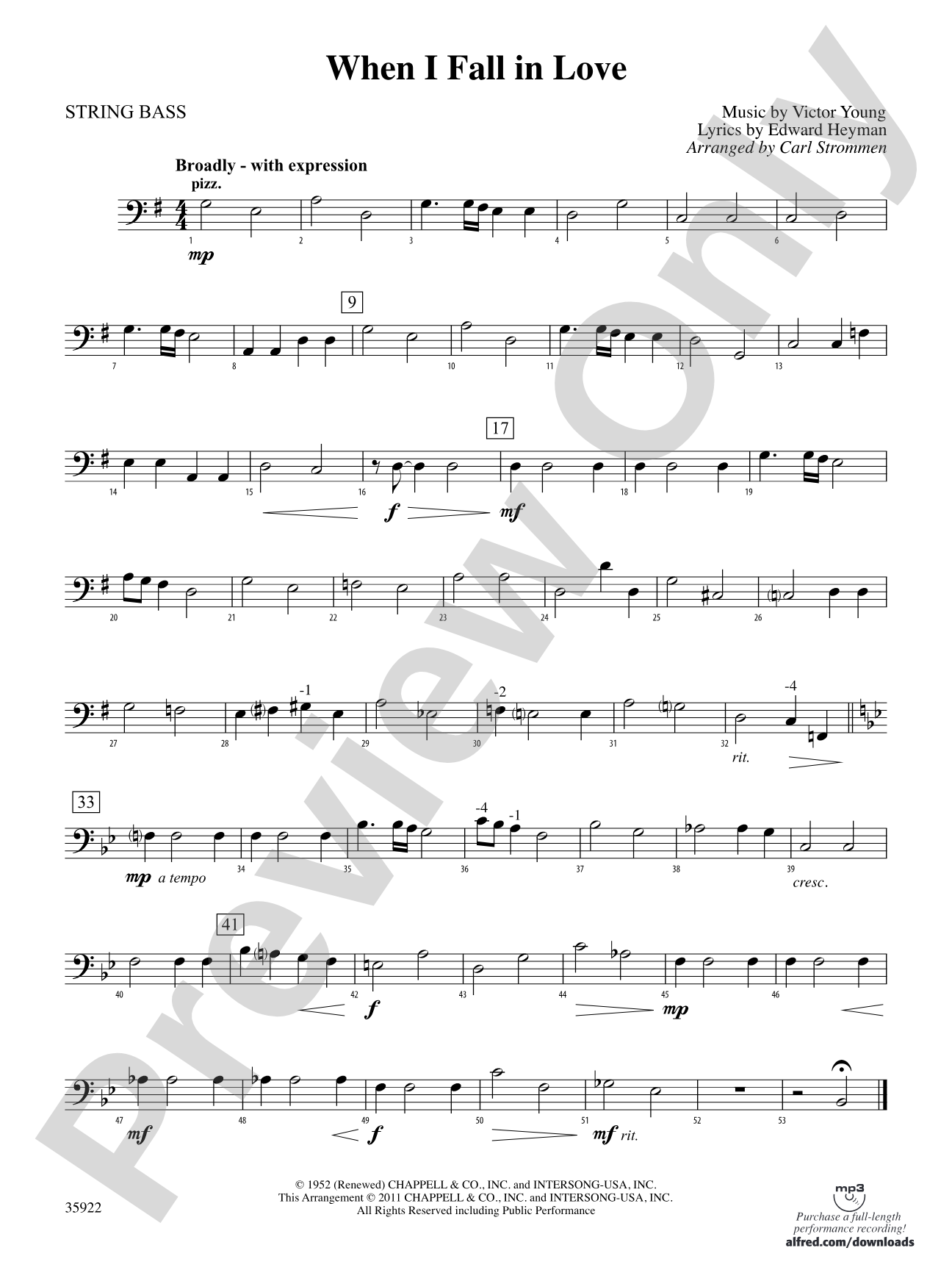 When I Fall in Love: String Bass