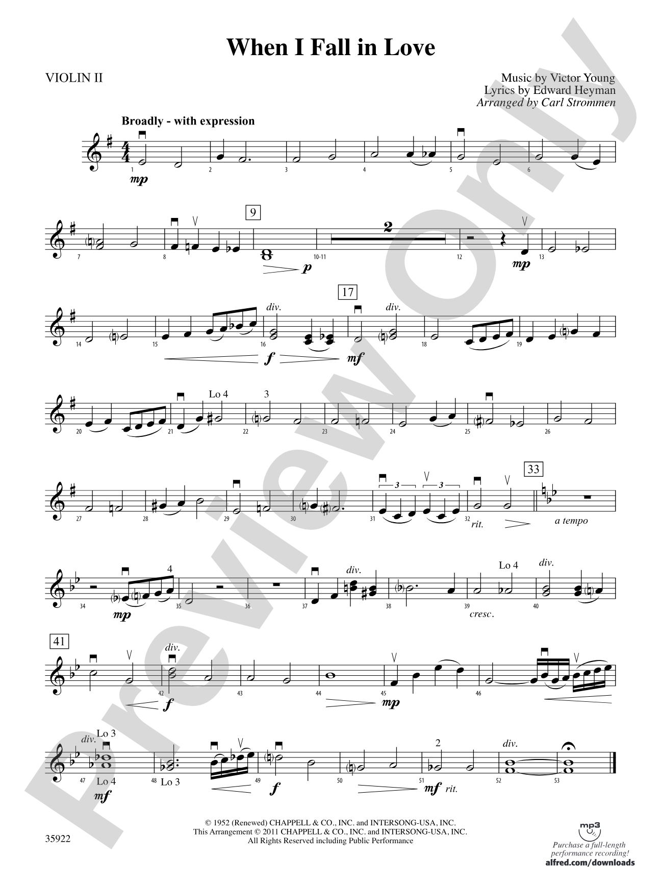 When I Fall in Love: 2nd Violin