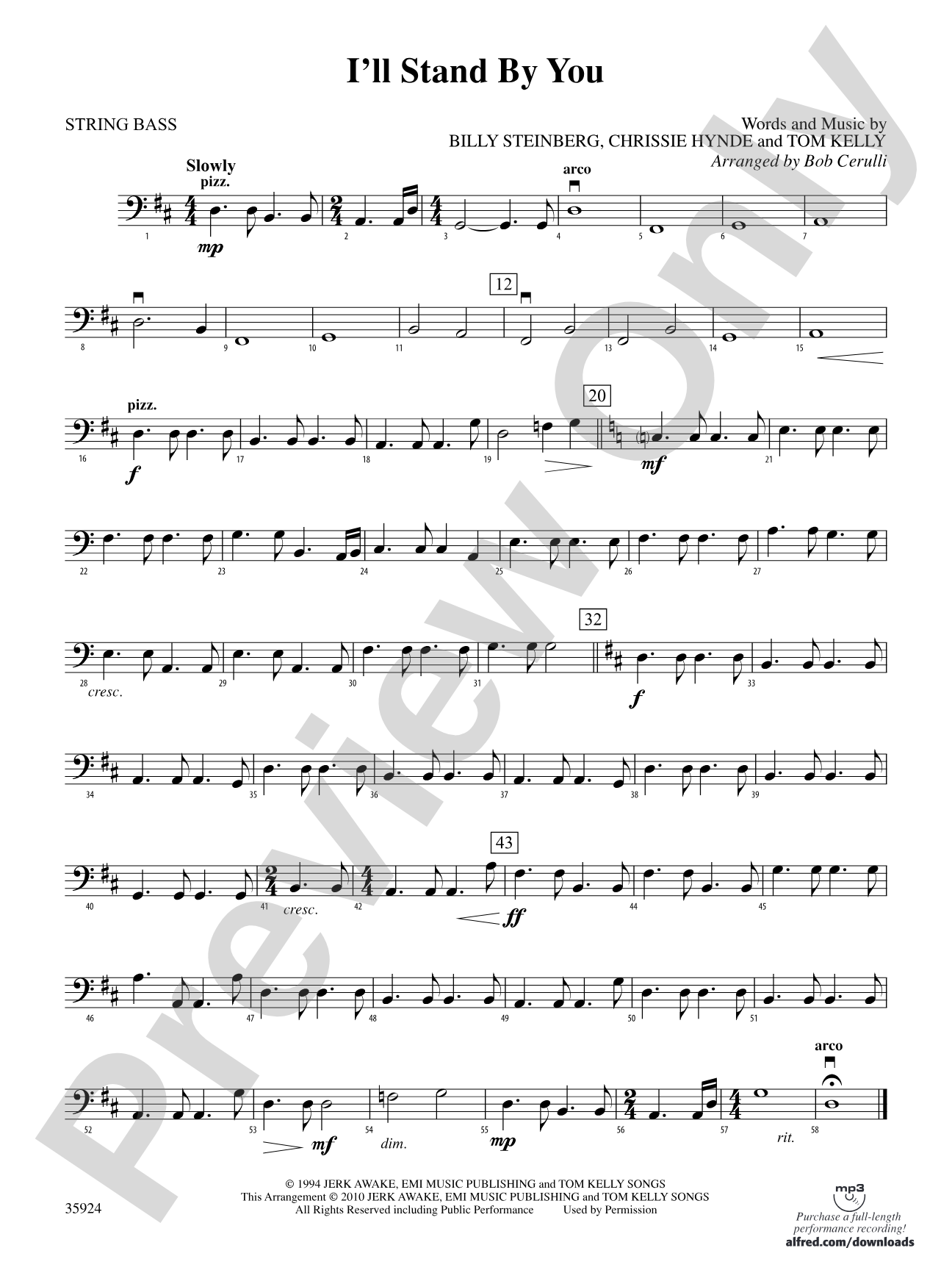 I'll Stand by You: String Bass