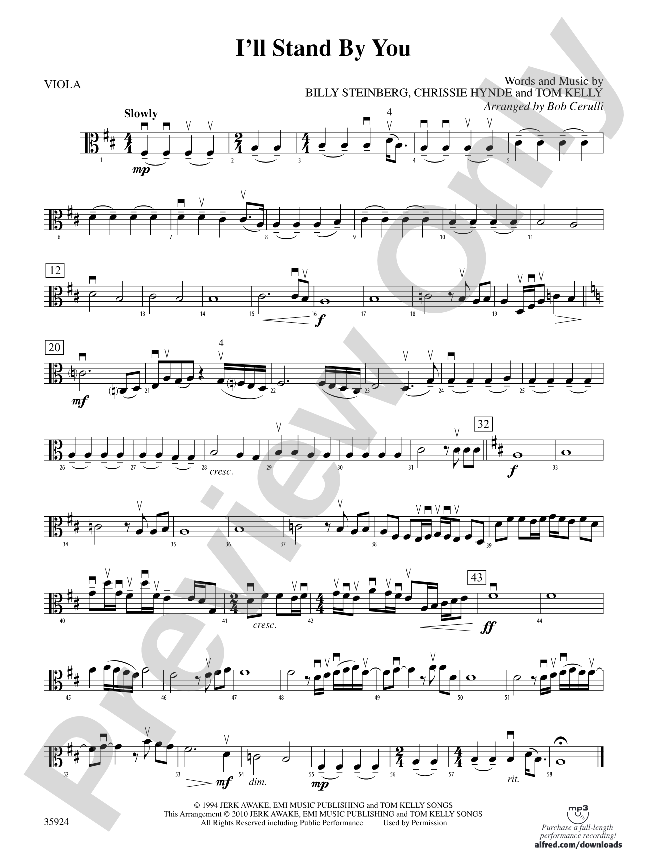 I'll Stand by You: Viola