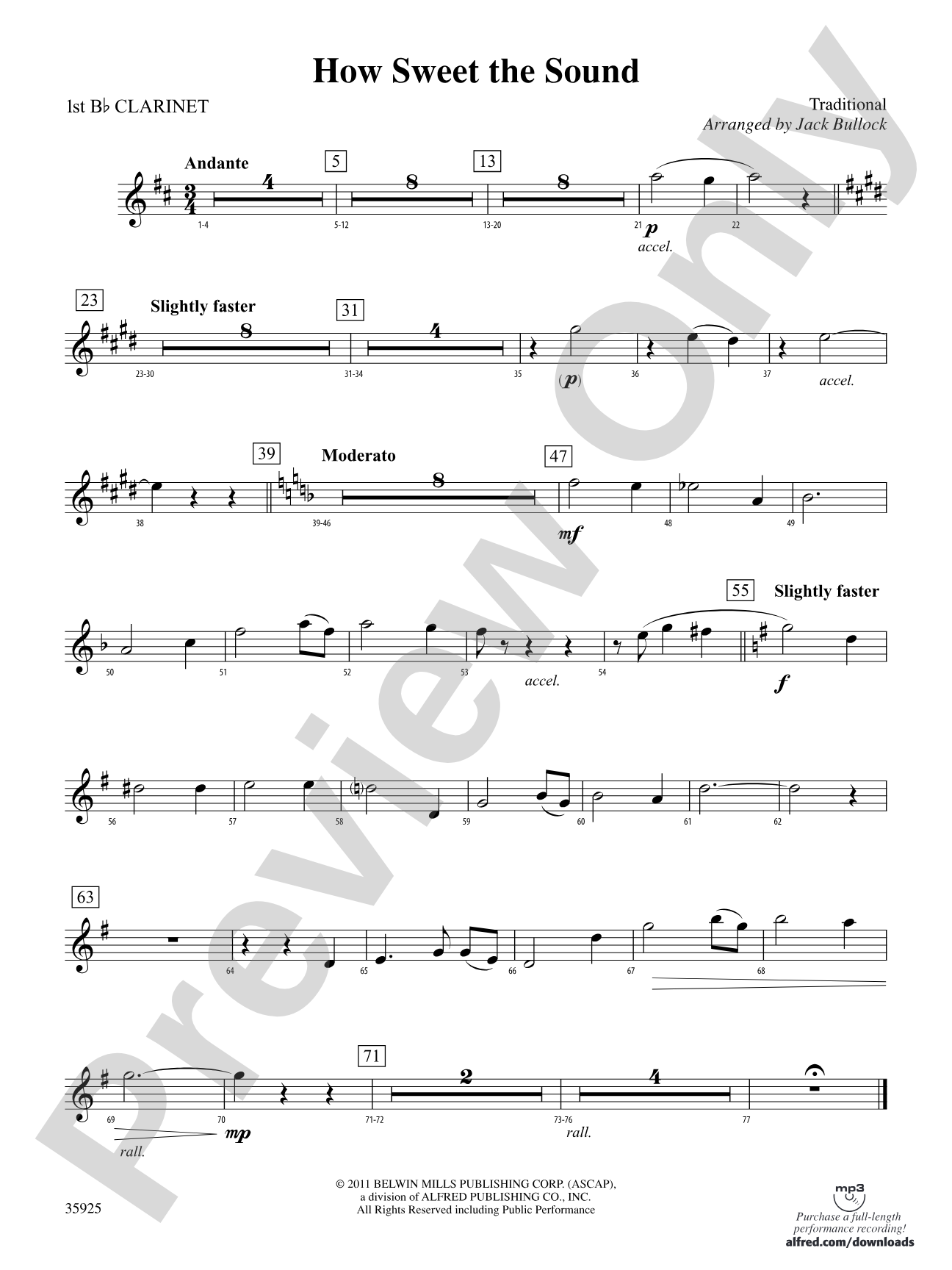 How Sweet the Sound: 1st B-flat Clarinet