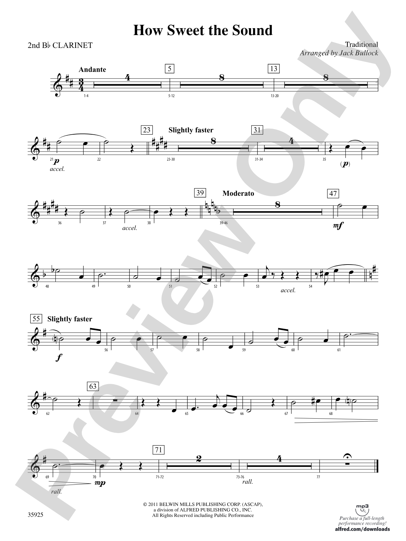 How Sweet the Sound: 2nd B-flat Clarinet