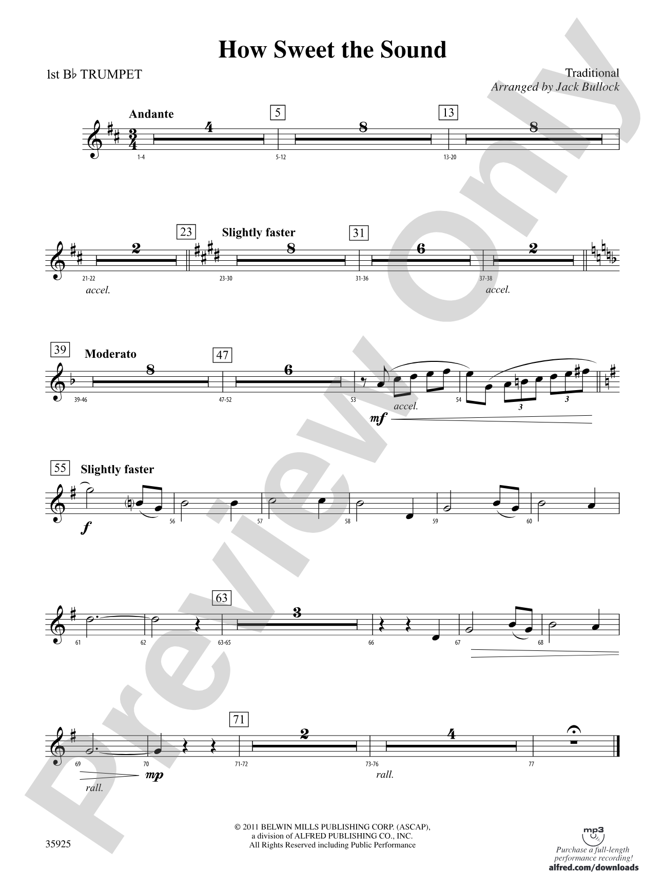 How Sweet the Sound: 1st B-flat Trumpet