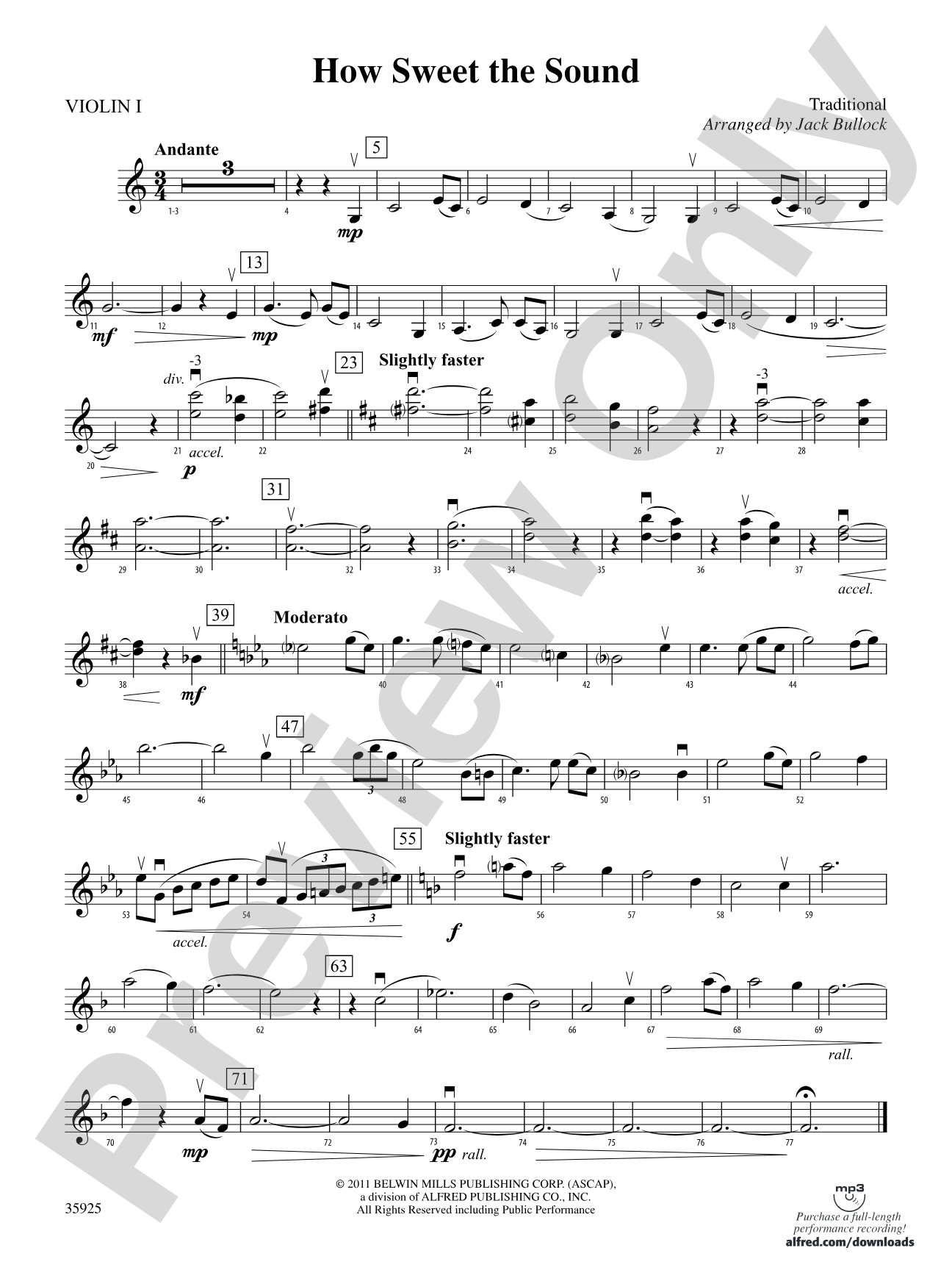 How Sweet the Sound: 1st Violin