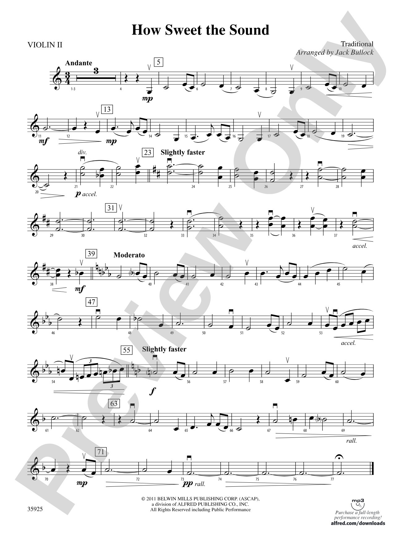 How Sweet the Sound: 2nd Violin