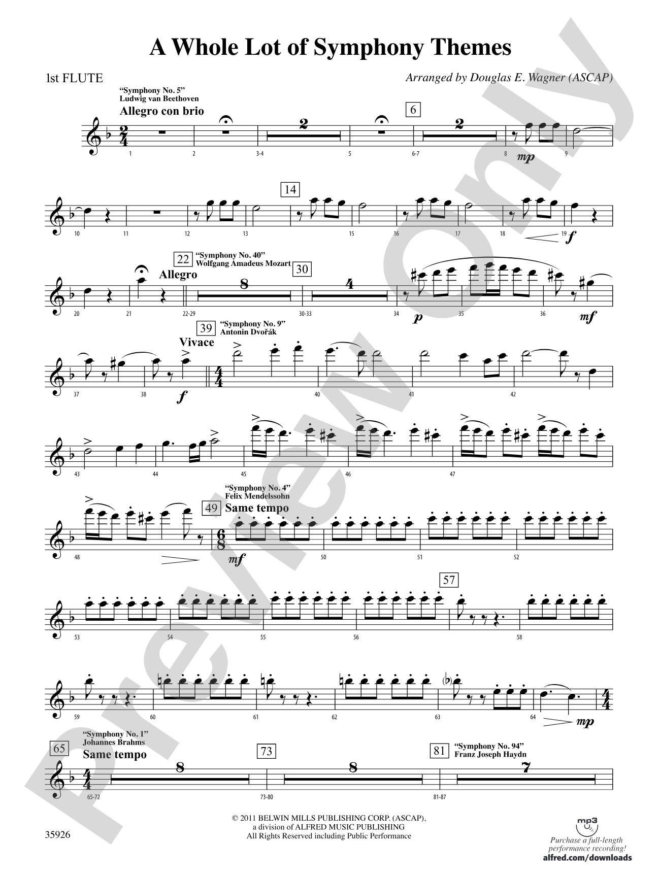 A Whole Lot of Symphony Themes: Flute